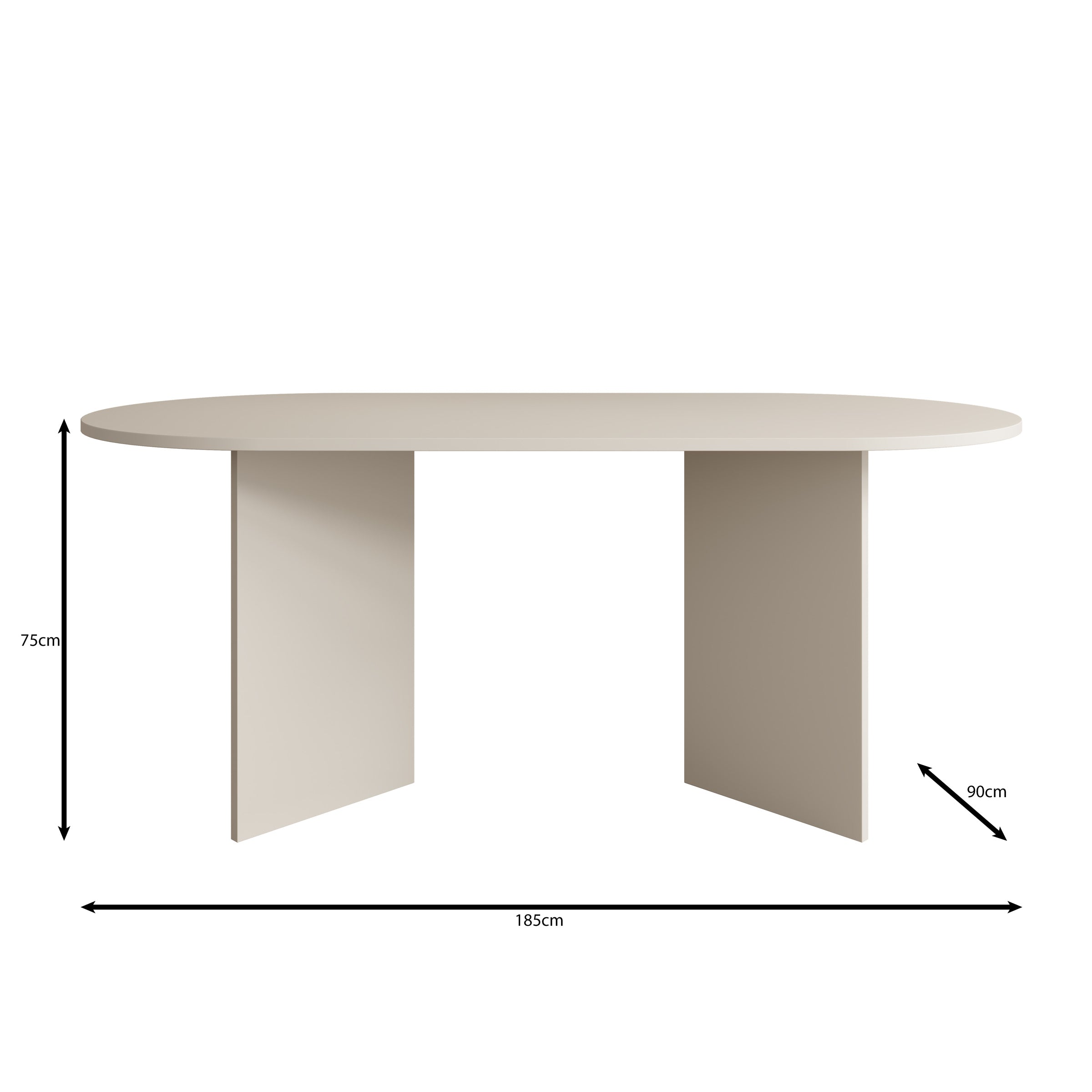 Glenne - Eetkamertafel ovaal - Licht eiken patroon - 185x90x75 cm