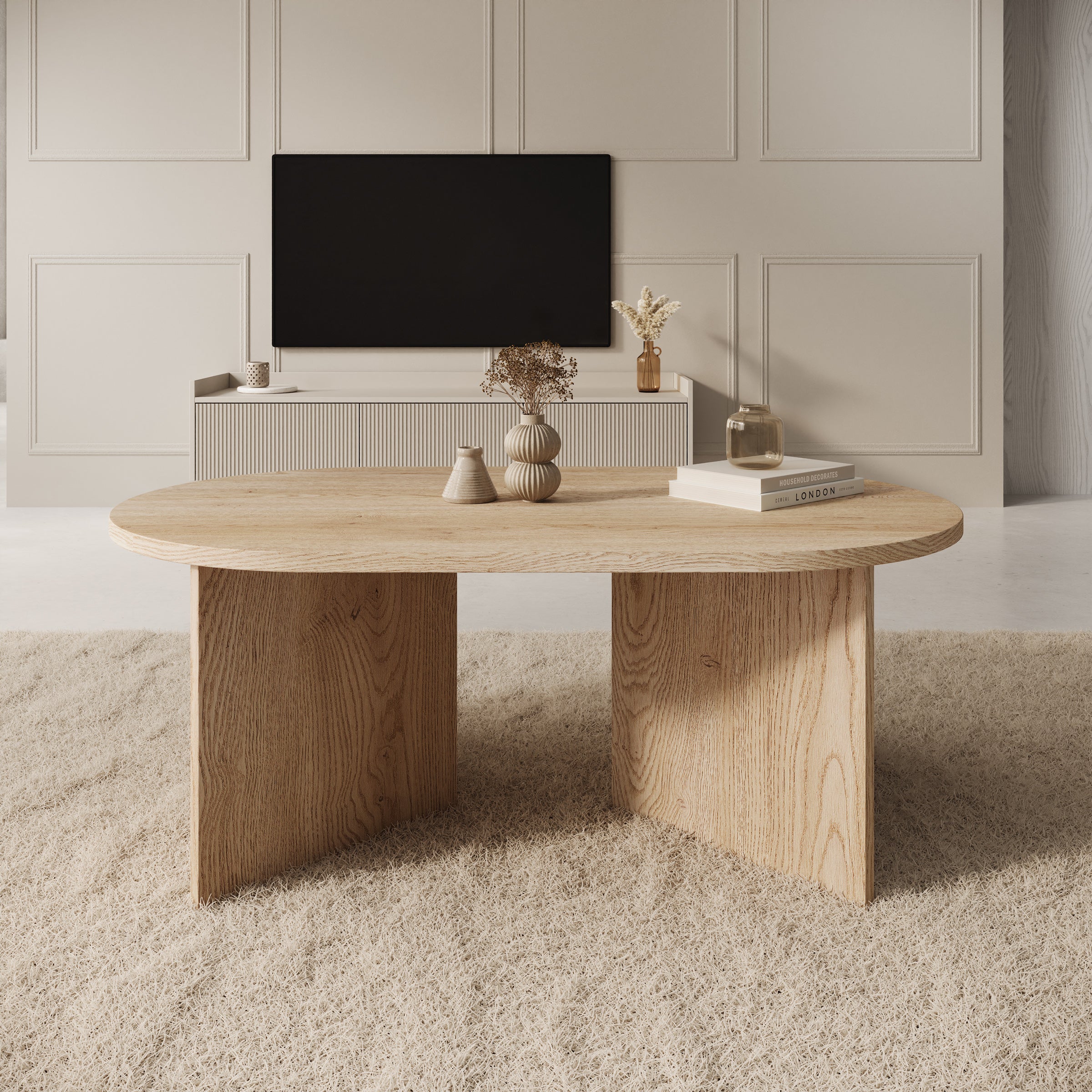 Glenne - Salontafel - Licht eikenpatroon - 110x65x42 cm