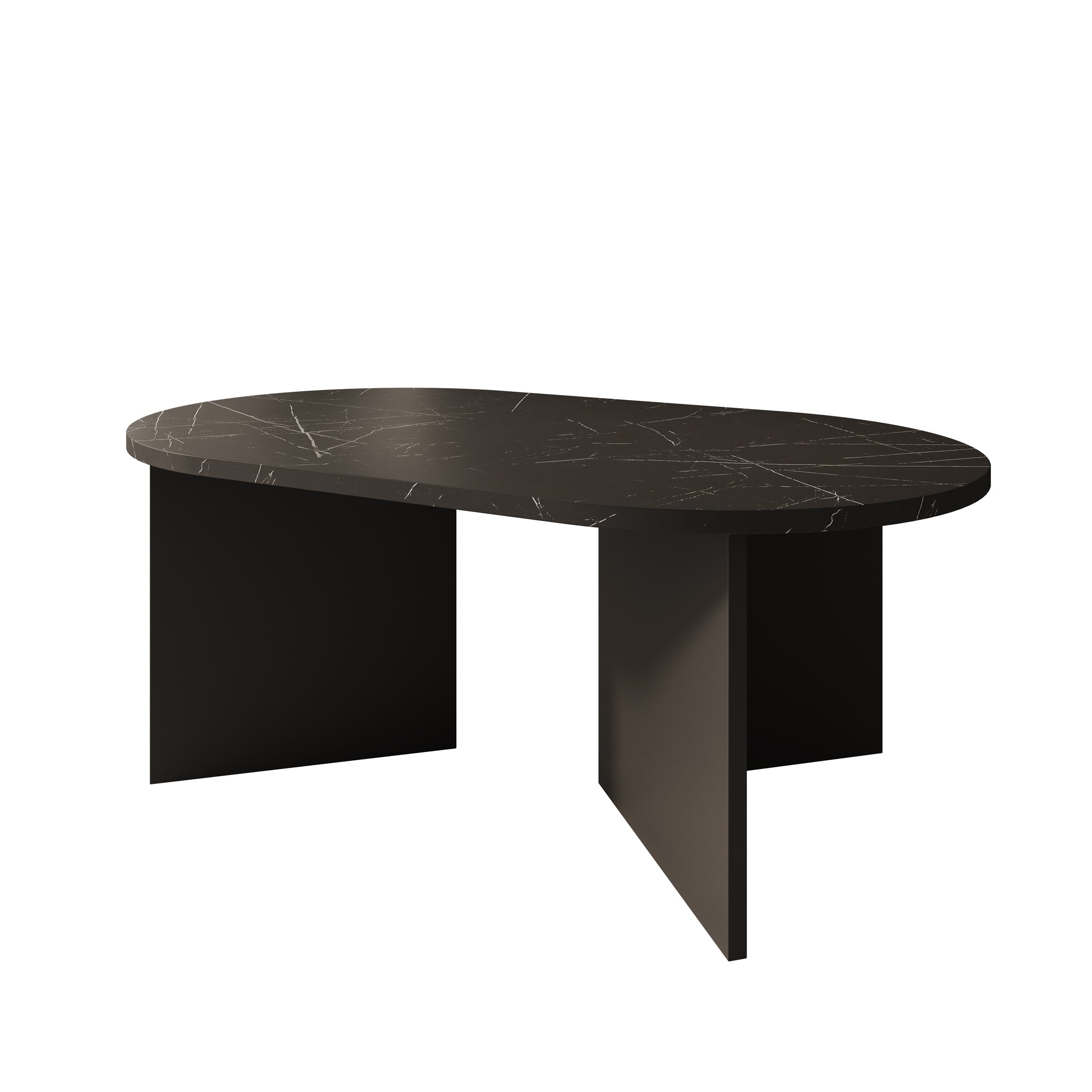 Glenne - Salontafel - Zwart marmerlook - 110x65x42 cm