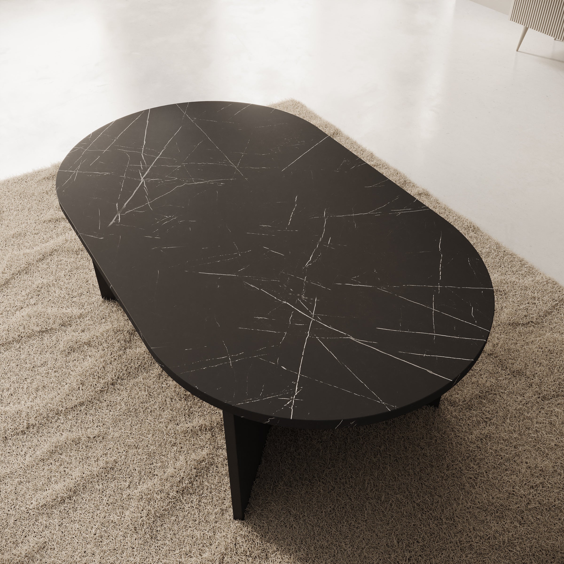 Glenne - Salontafel - Zwart marmerlook - 110x65x42 cm