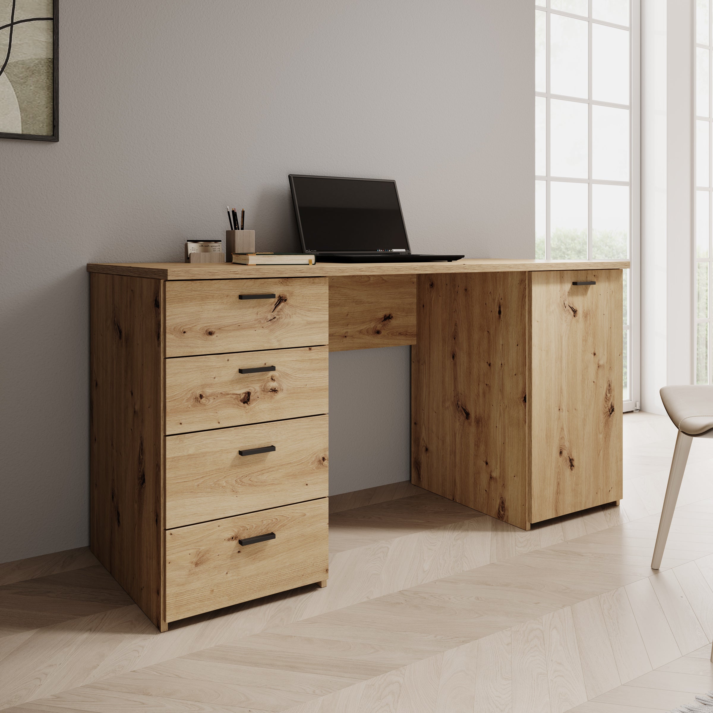 Glymp - Bureau - Eikenpatroon - 145x60x75 cm