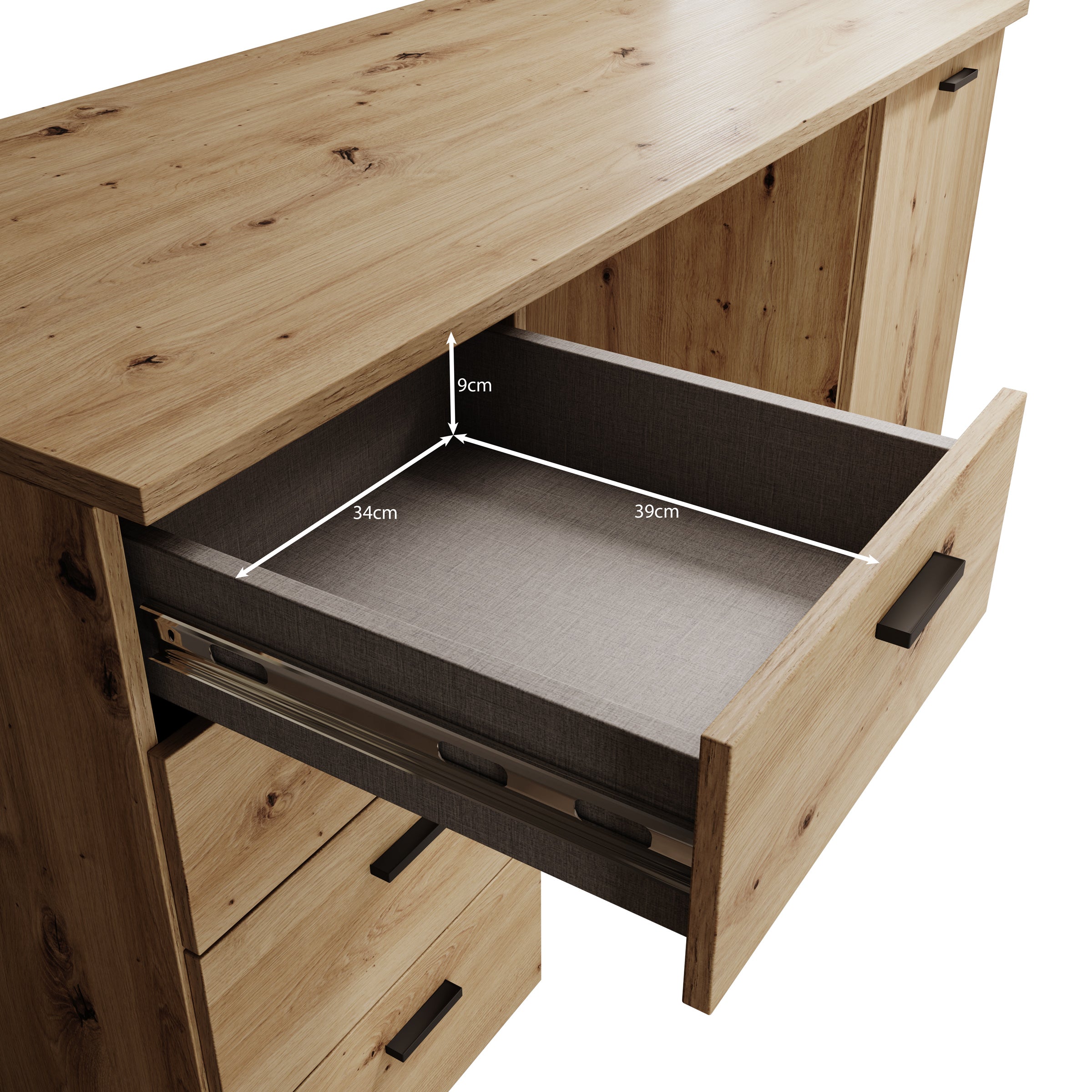 Glymp - Bureau - Eikenpatroon - 145x60x75 cm