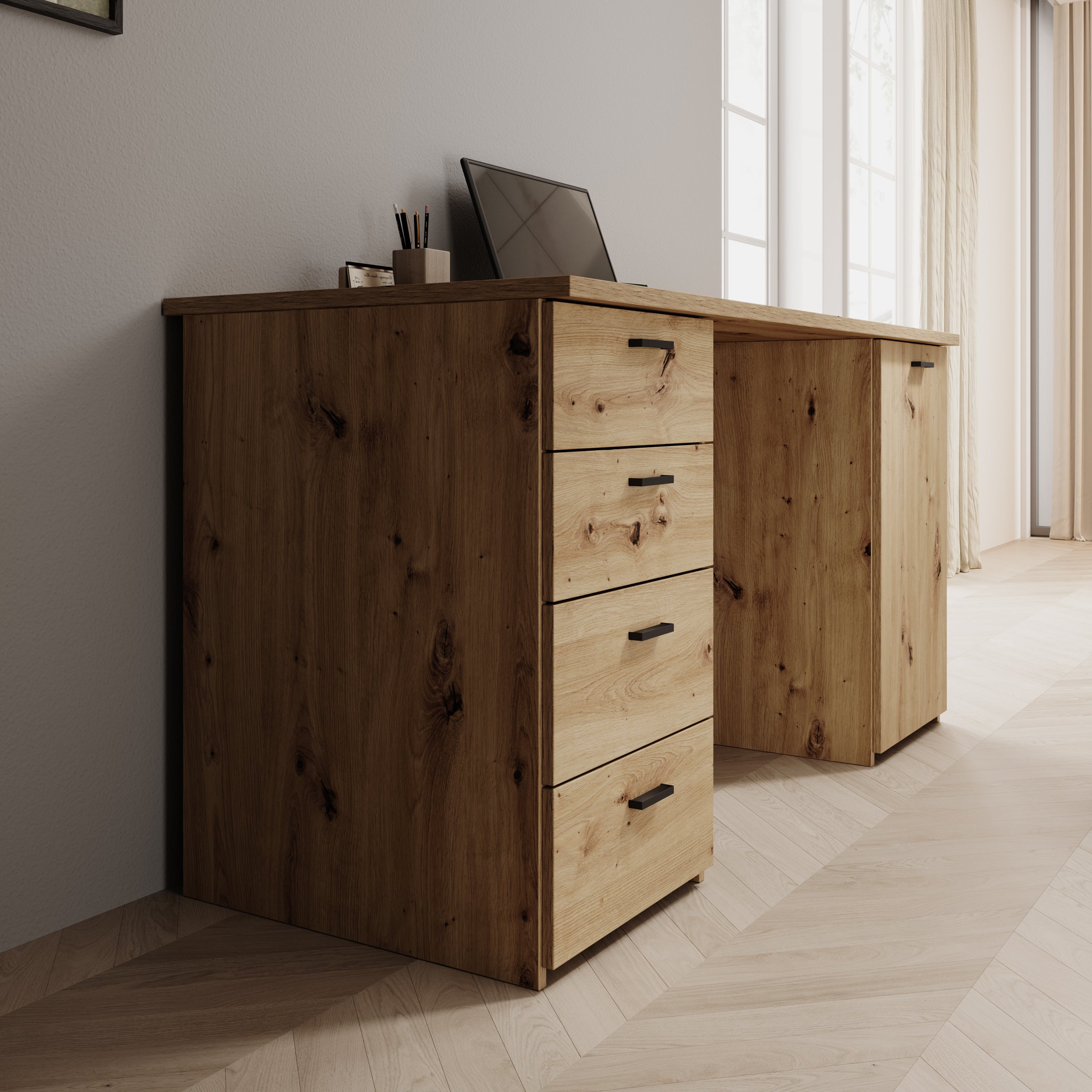 Glymp - Bureau - Eikenpatroon - 145x60x75 cm