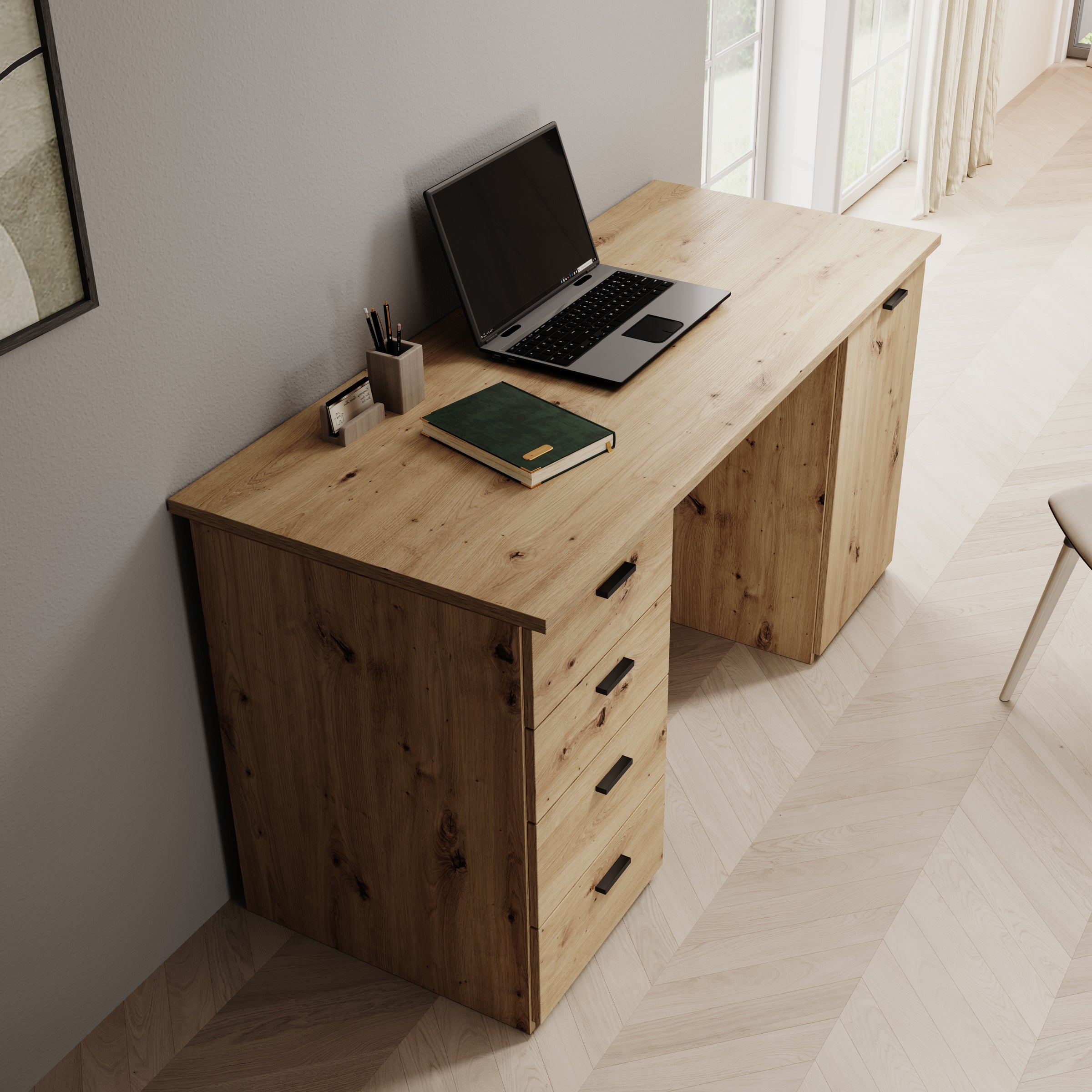 Glymp - Bureau - Eikenpatroon - 145x60x75 cm