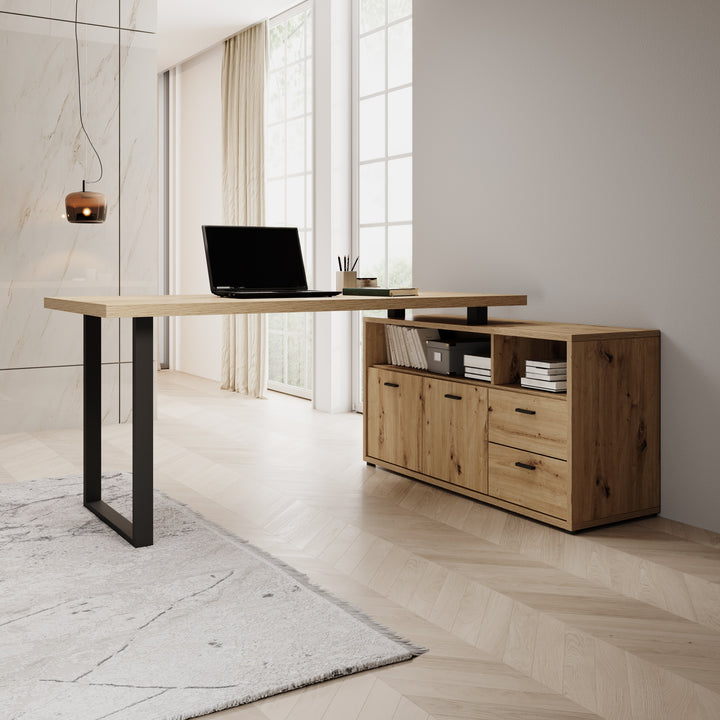 Glymp - Bureau - Eikenpatroon - 181x124x74 cm