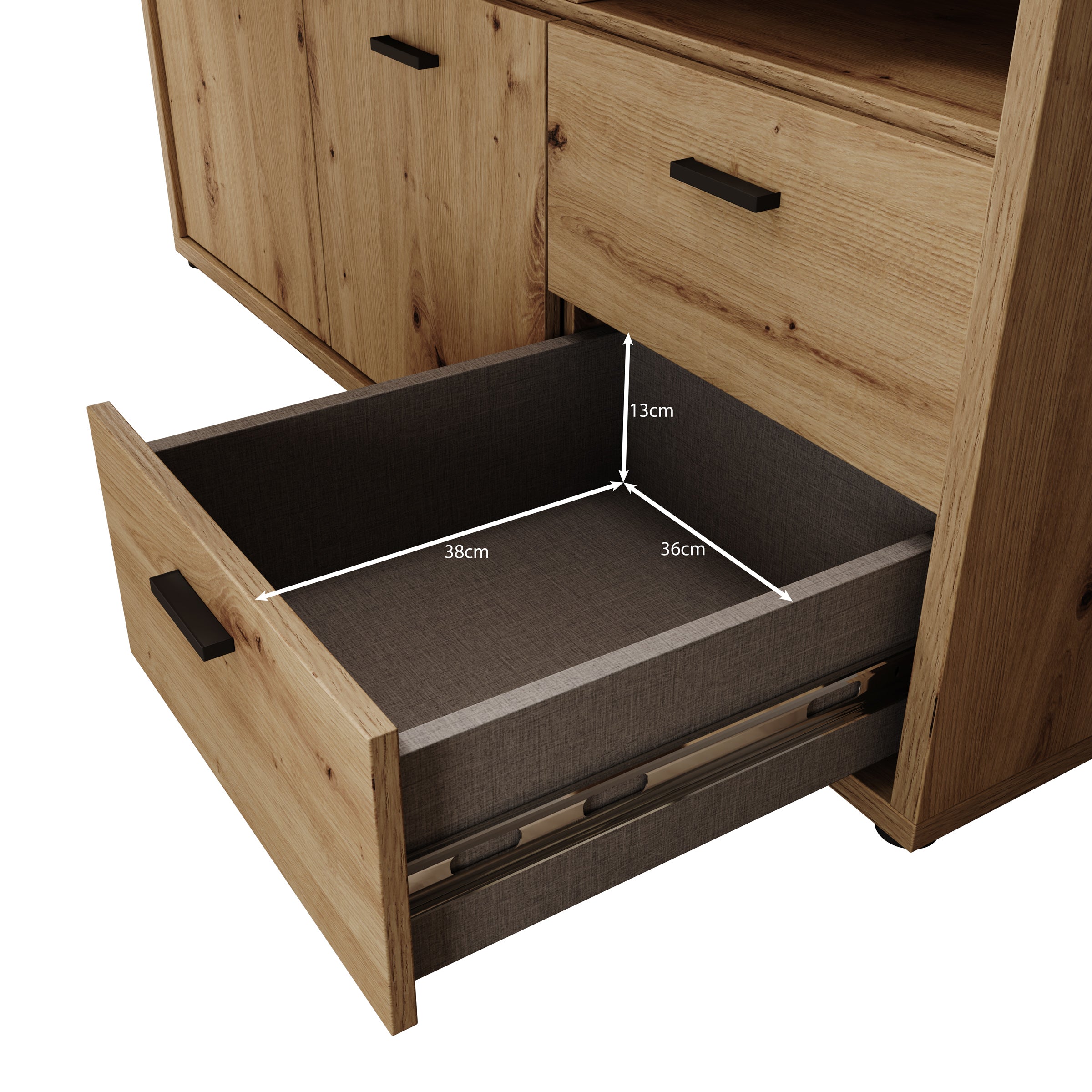 Glymp - Bureau - Eikenpatroon - 181x124x74 cm
