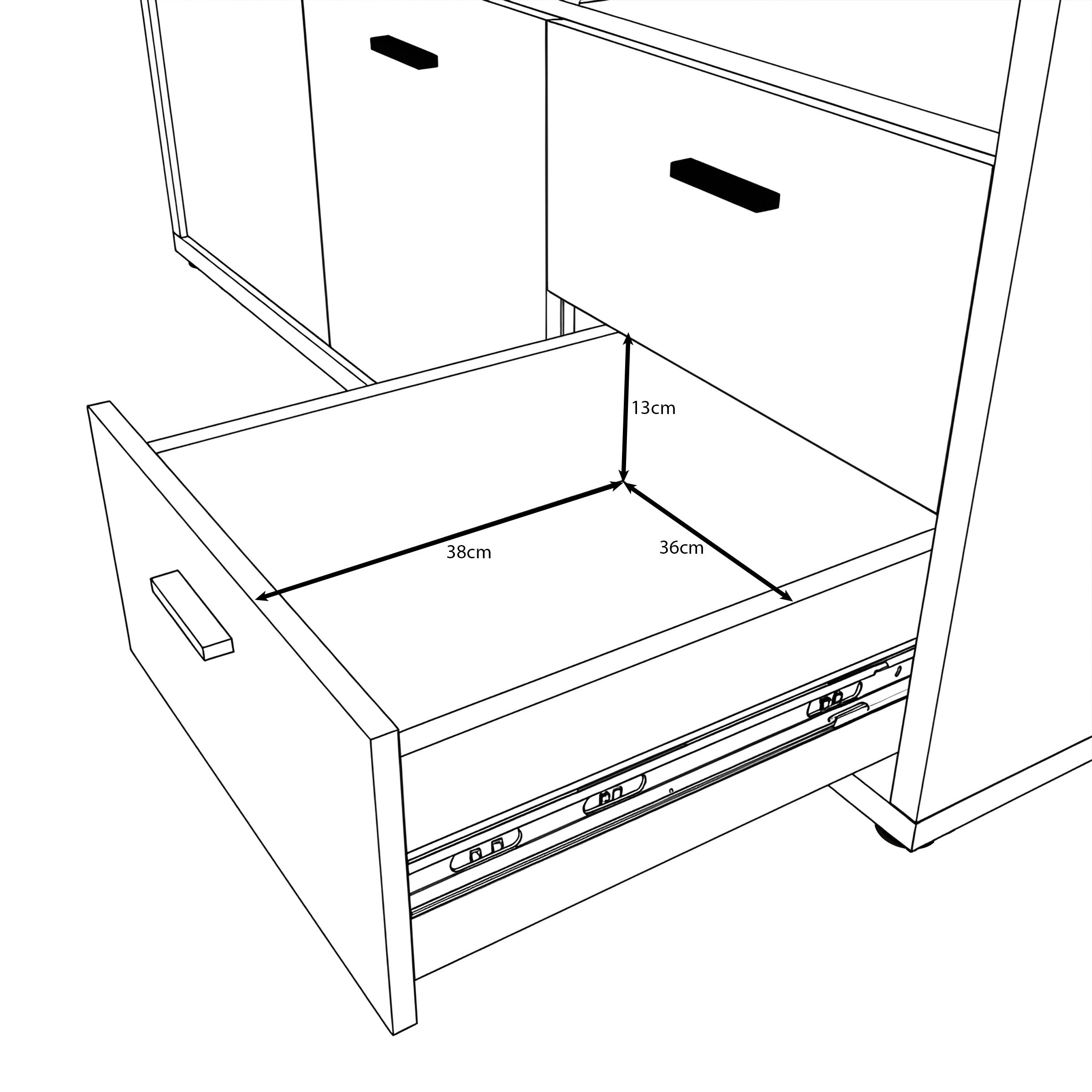 Glymp - Bureau - Eikenpatroon - 181x124x74 cm