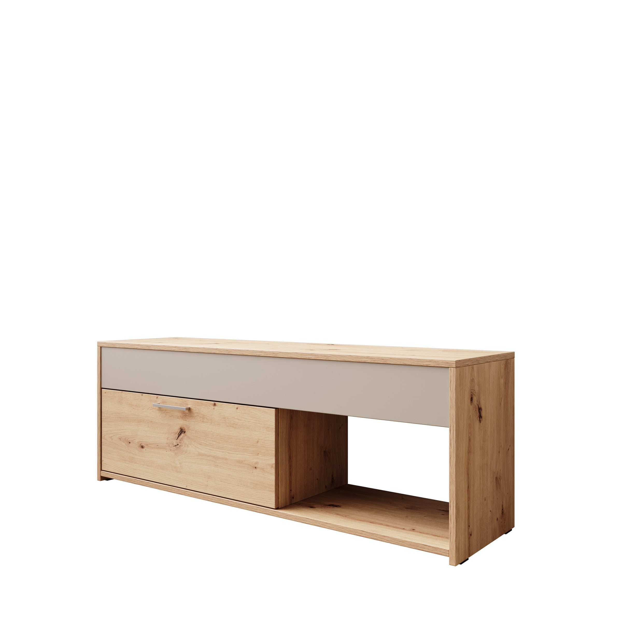 Gren - TV-Meubel - Eikenpatroon/Beige - 122x33x44 cm