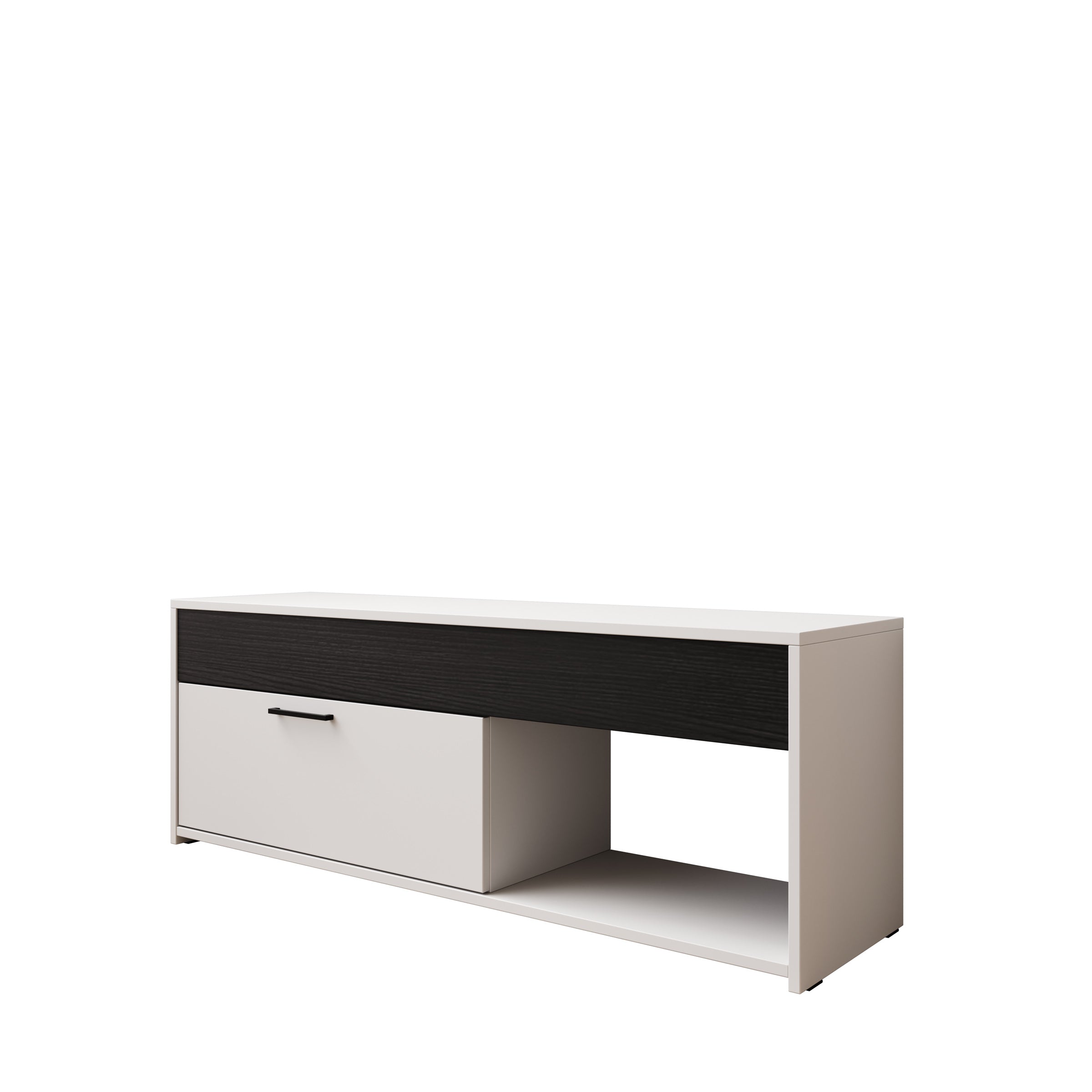 Gren - TV-Meubel - Wit/Zwart - 122x33x44 cm