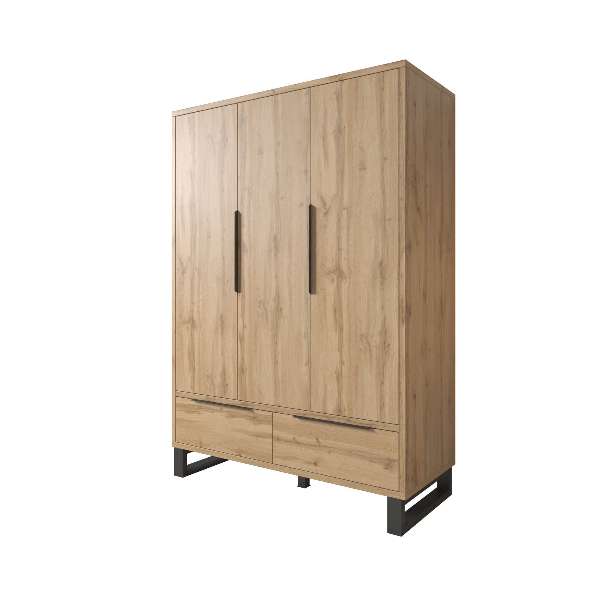 Harlow - Kledingkast 3-deurs - Eiken - 145x60x210 cm