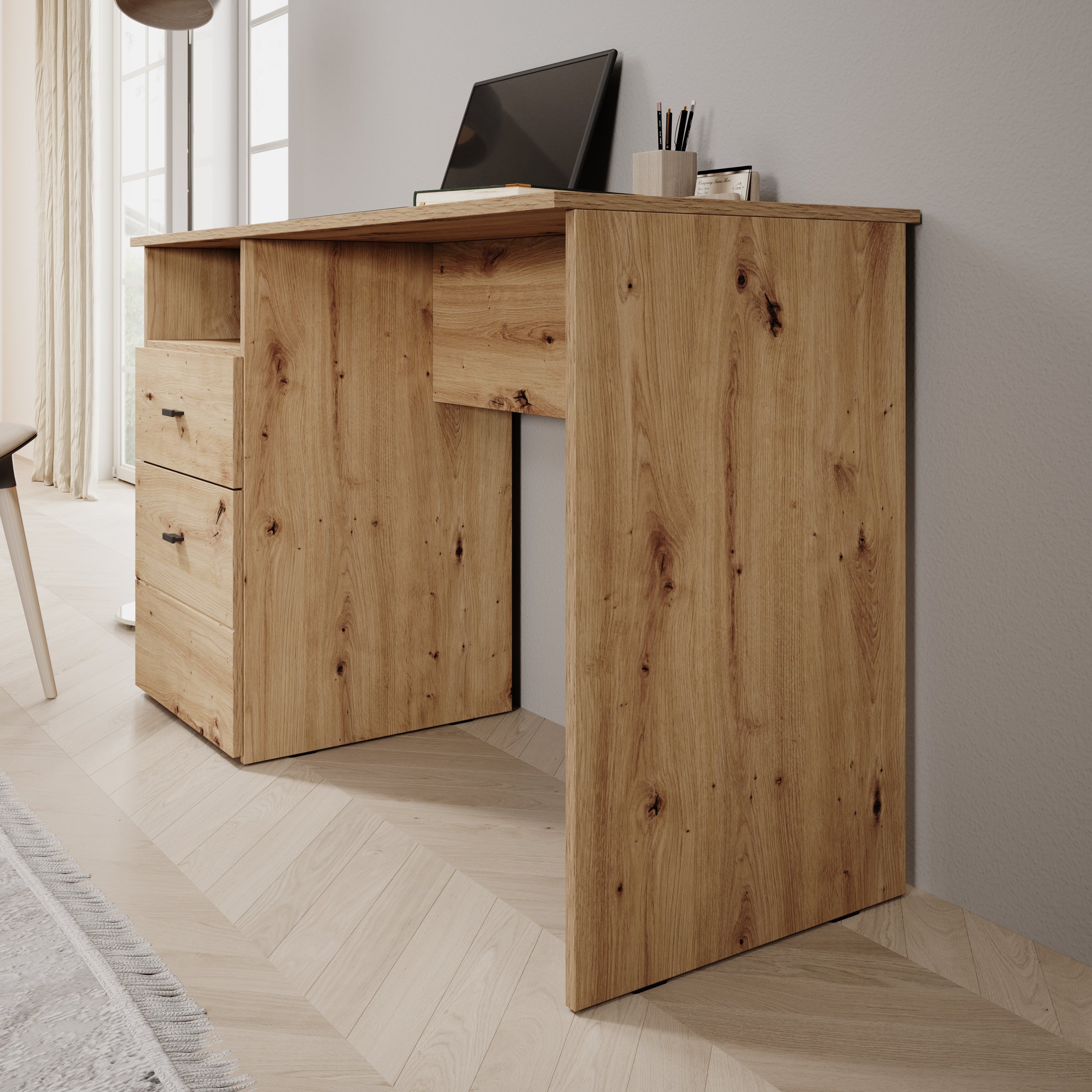 Haroa - Bureau - Eikenpatroon - 127x51x77 cm