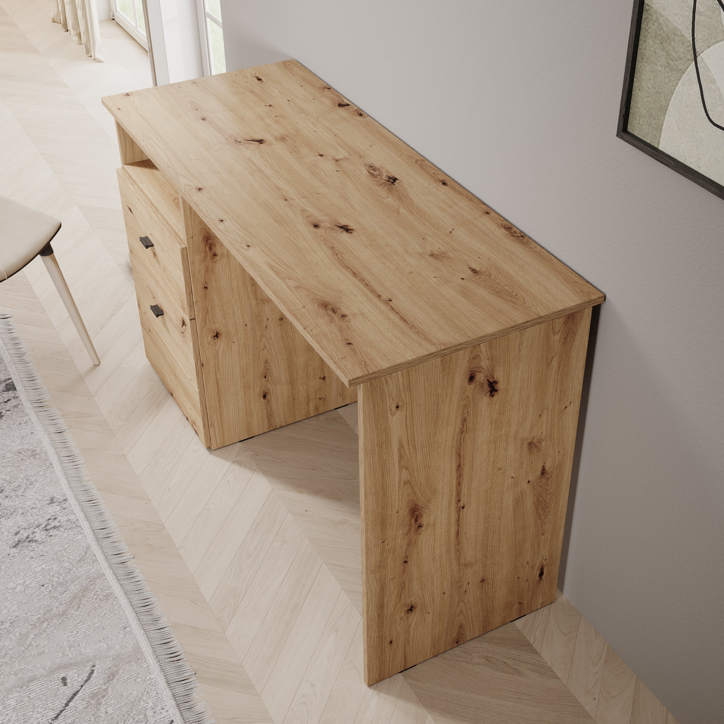 Haroa - Bureau - Eikenpatroon - 127x51x77 cm