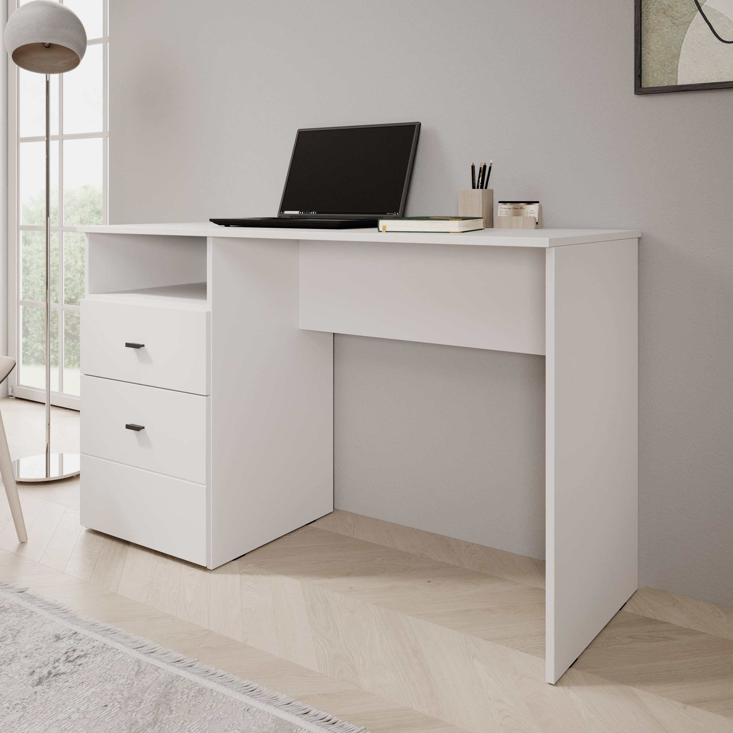 Haroa - Bureau - Wit - 127x51x77 cm