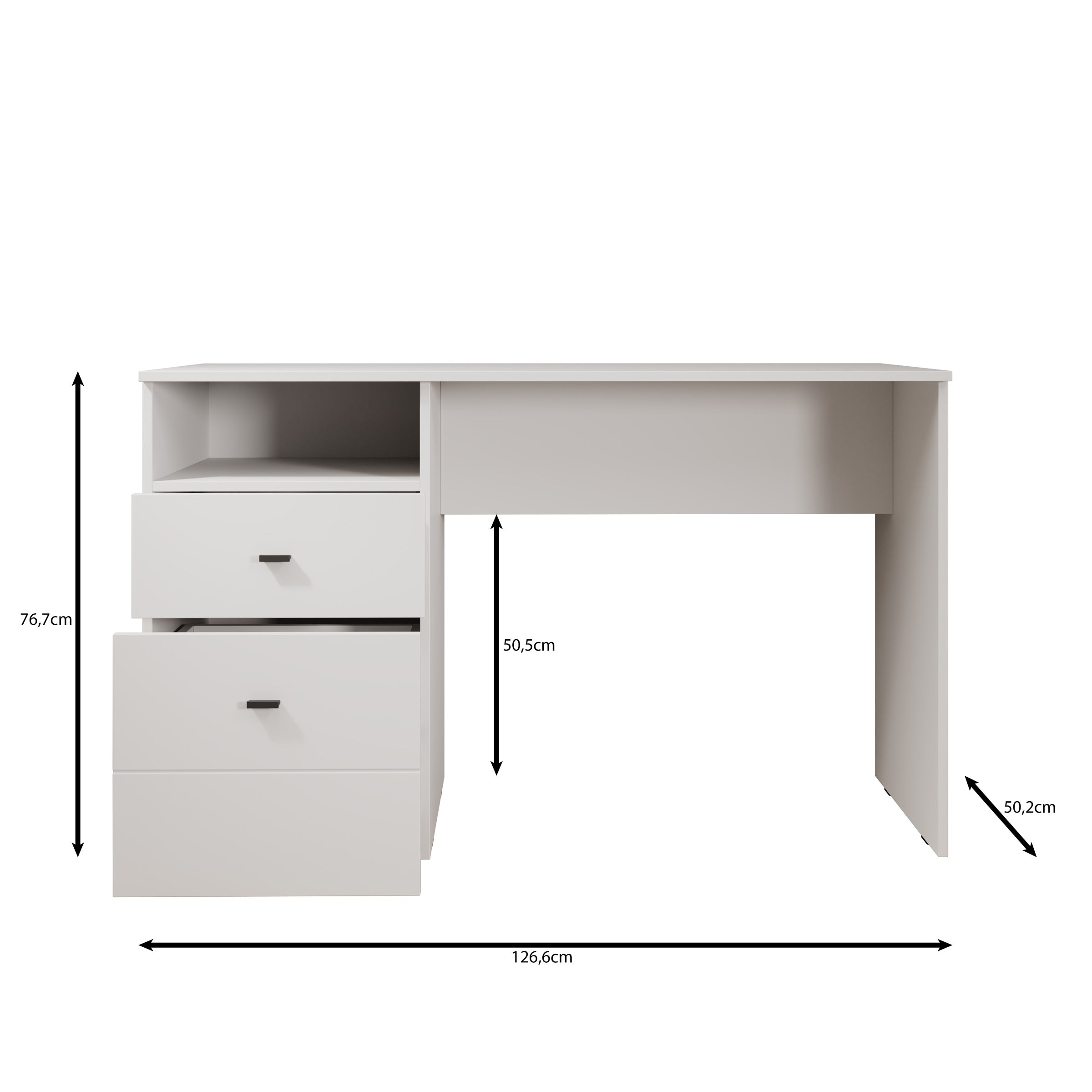Haroa - Bureau - Wit - 127x51x77 cm