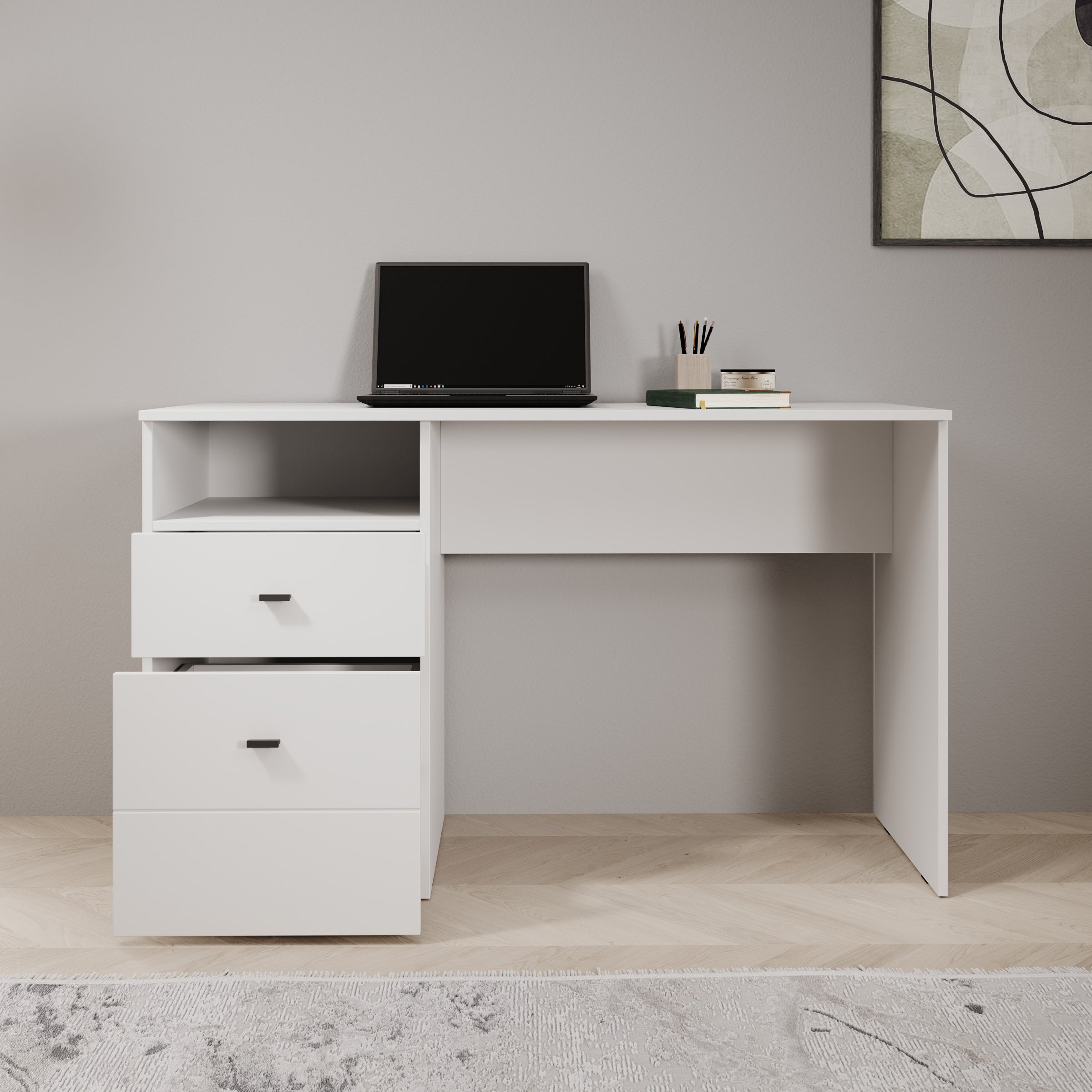 Haroa - Bureau - Wit - 127x51x77 cm