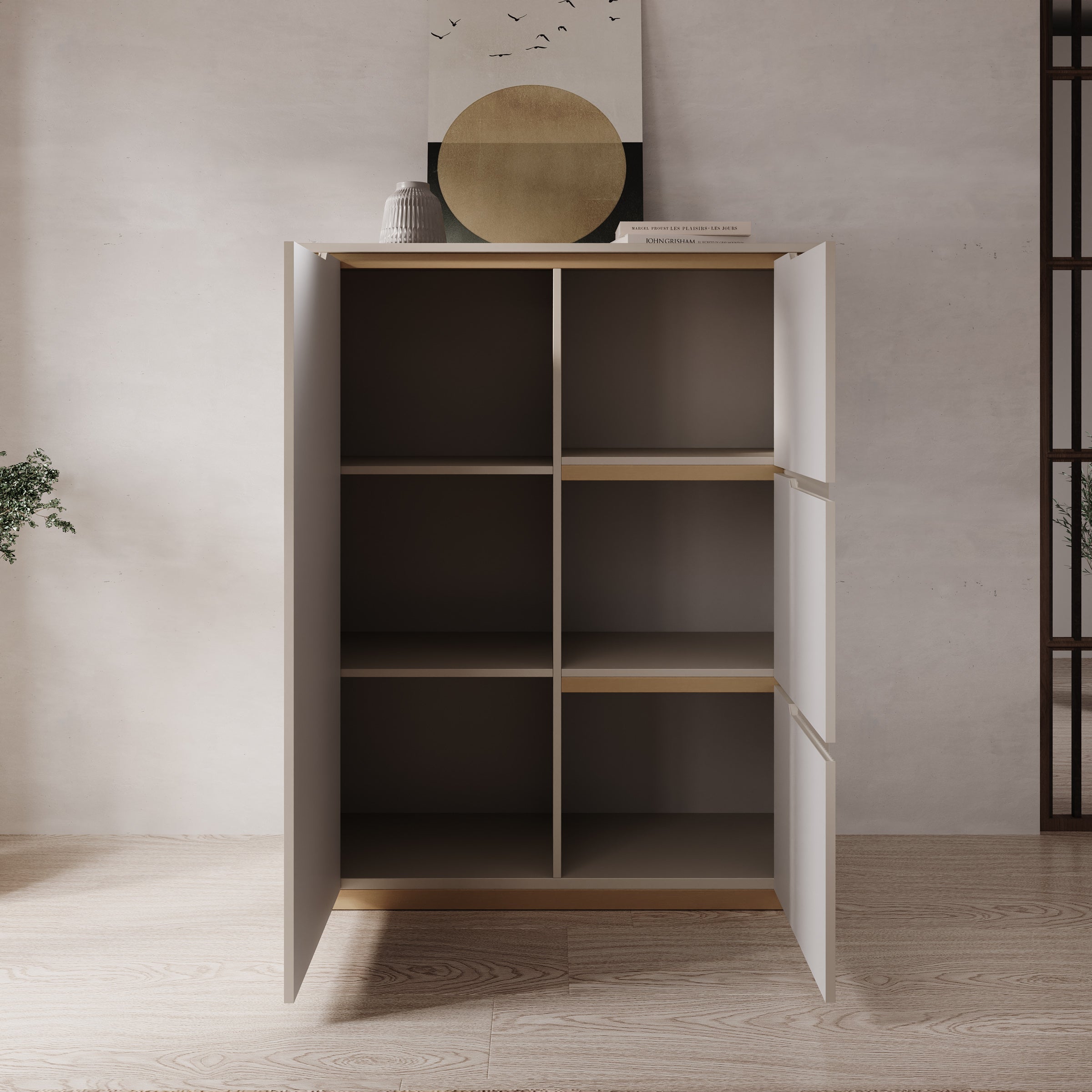 Harper - Dressoir - Beige - 106x40x131 cm