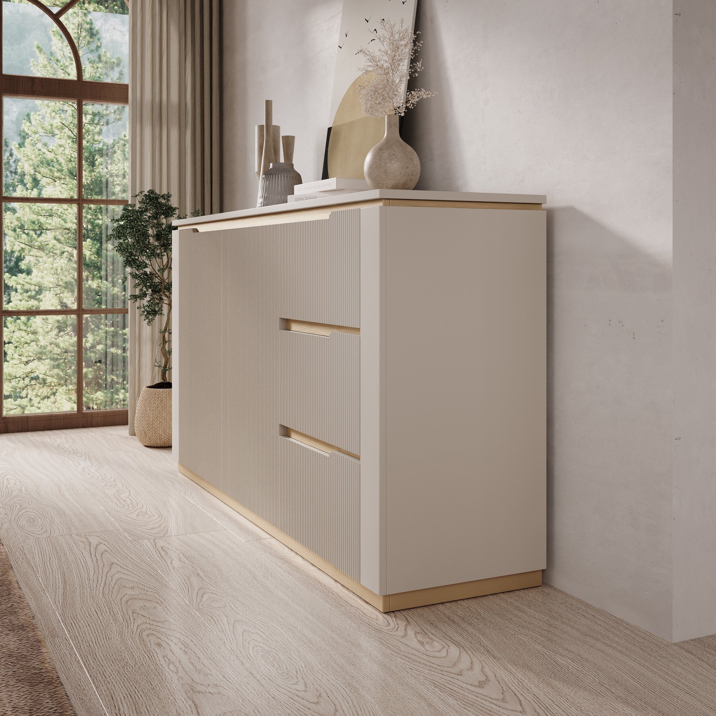 Harper - Dressoir - Beige - 153x40x84 cm