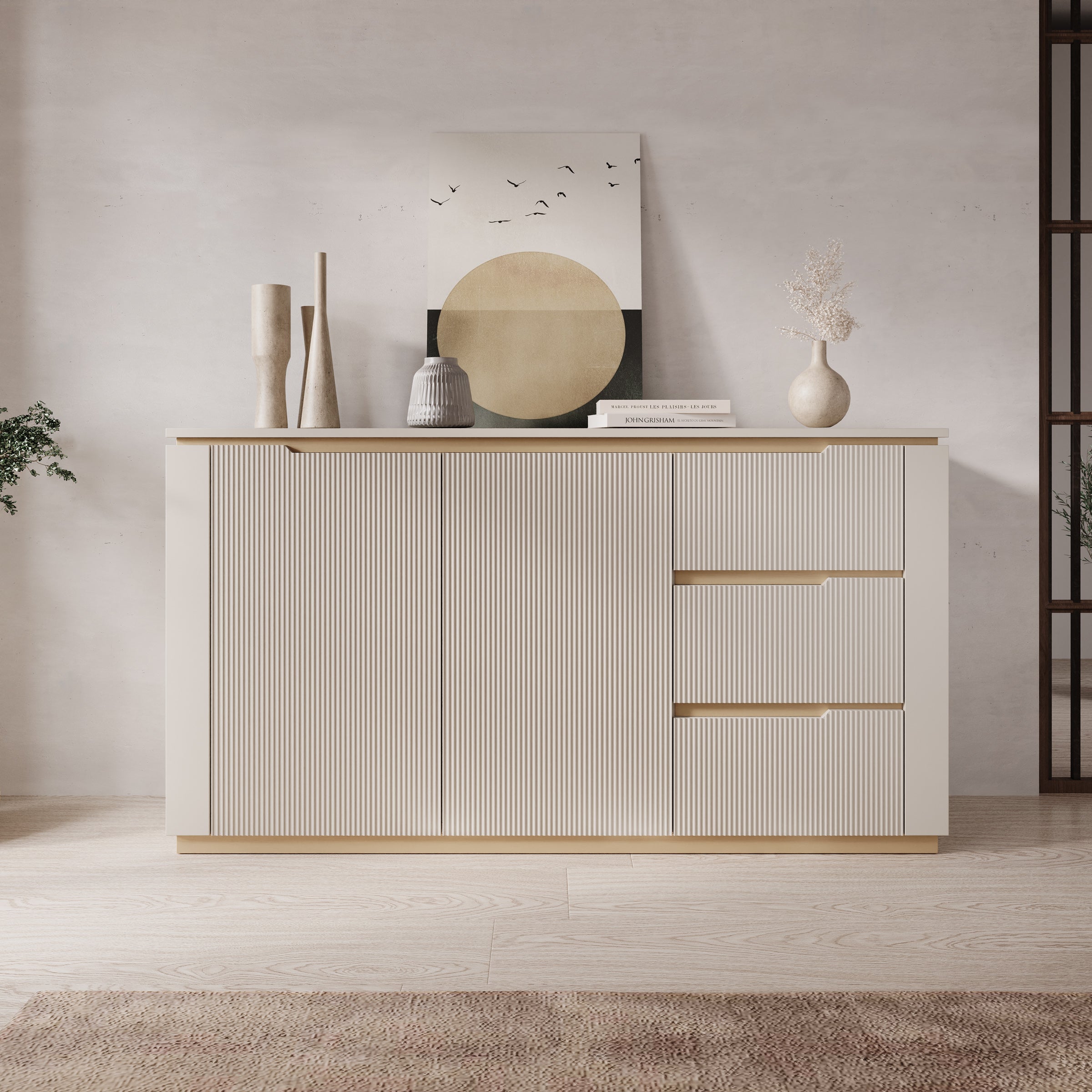 Harper - Dressoir - Beige - 153x40x84 cm