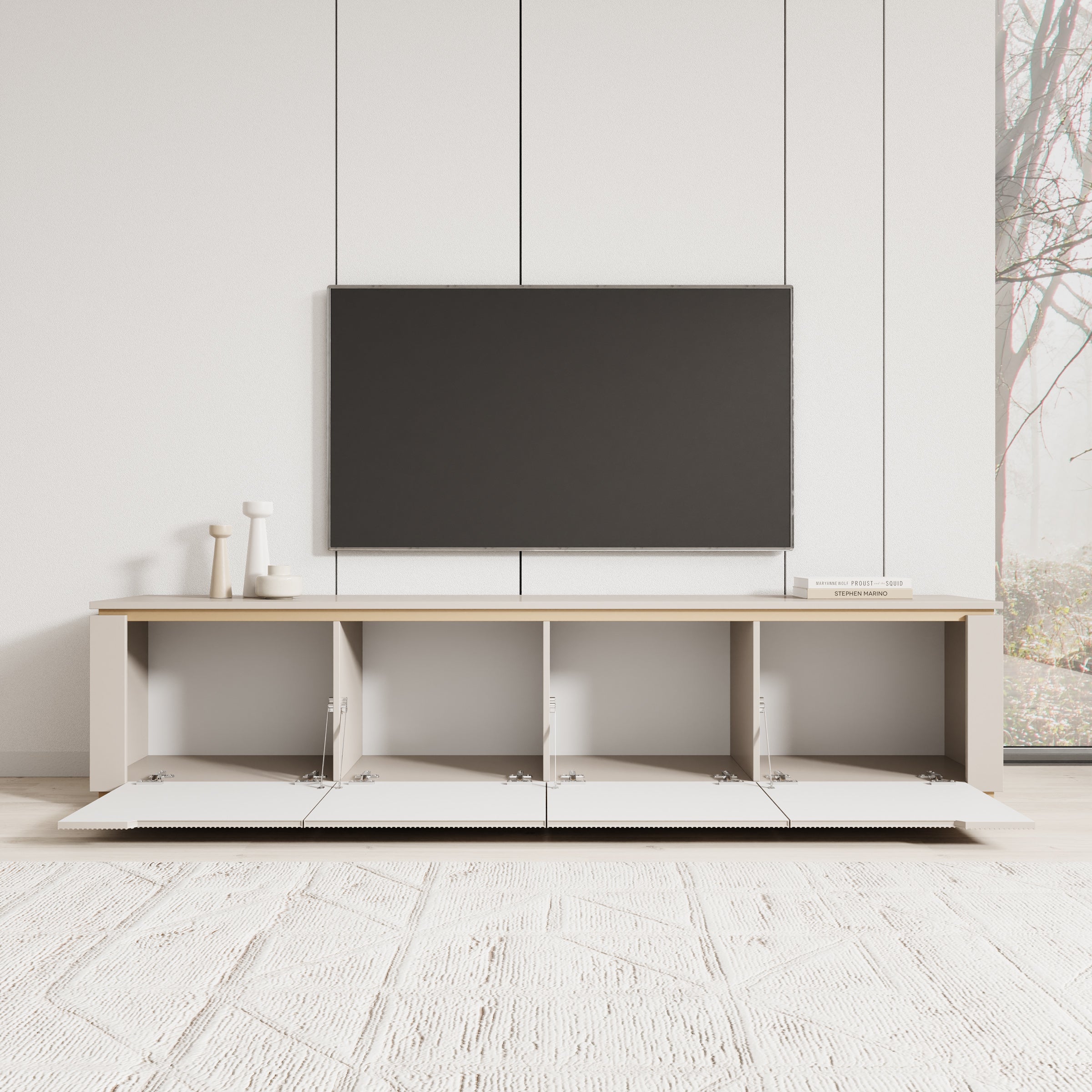 Harper - TV-Meubel - Beige - 219x40x50 cm