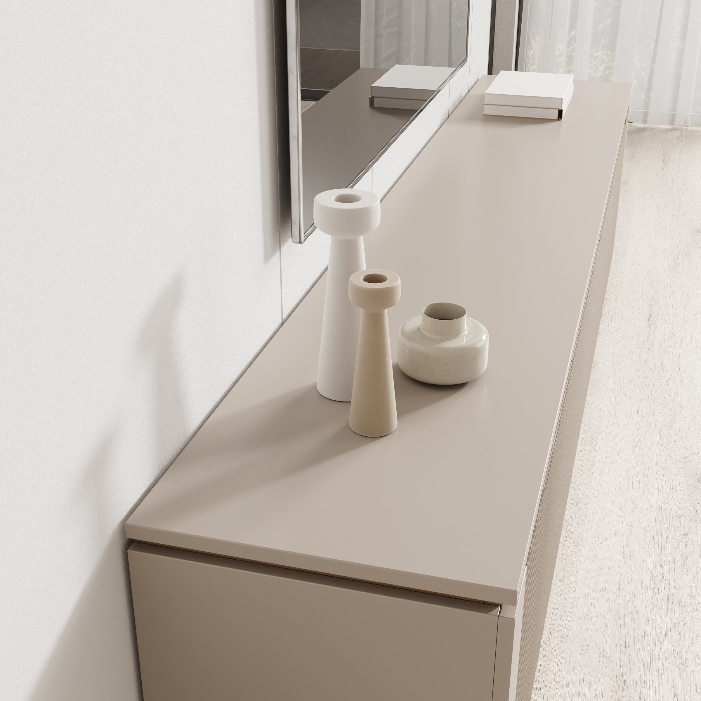 Harper - TV-Meubel - Beige - 219x40x50 cm