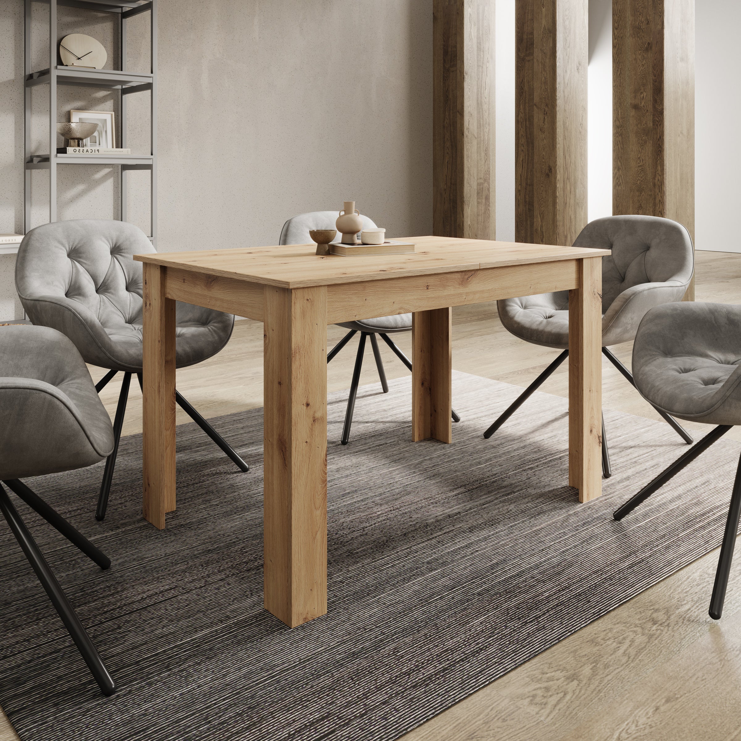 Haverford - Eetkamertafel - Eikenpatroon - 120x80x76cm