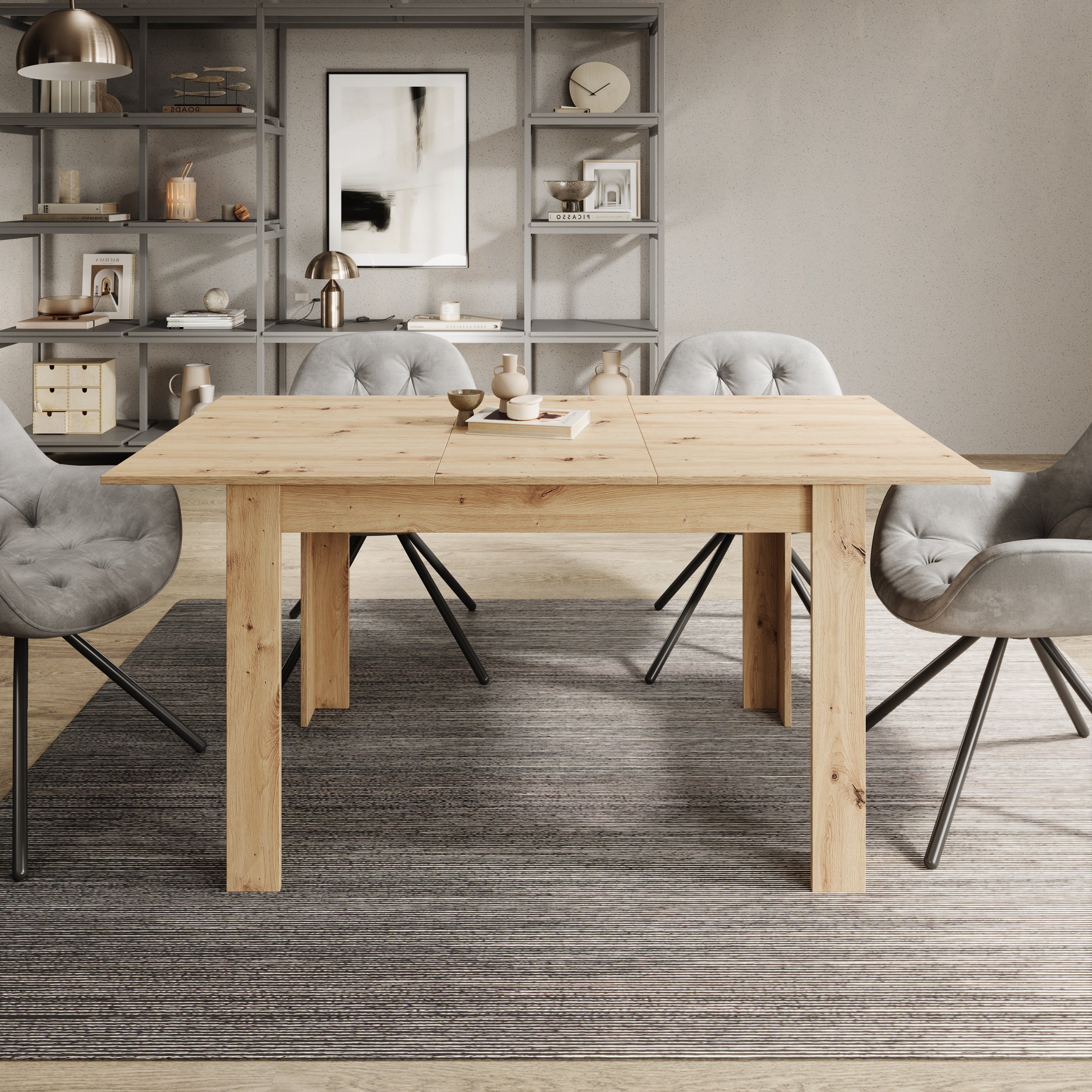 Haverford - Eetkamertafel - Eikenpatroon - 120x80x76cm