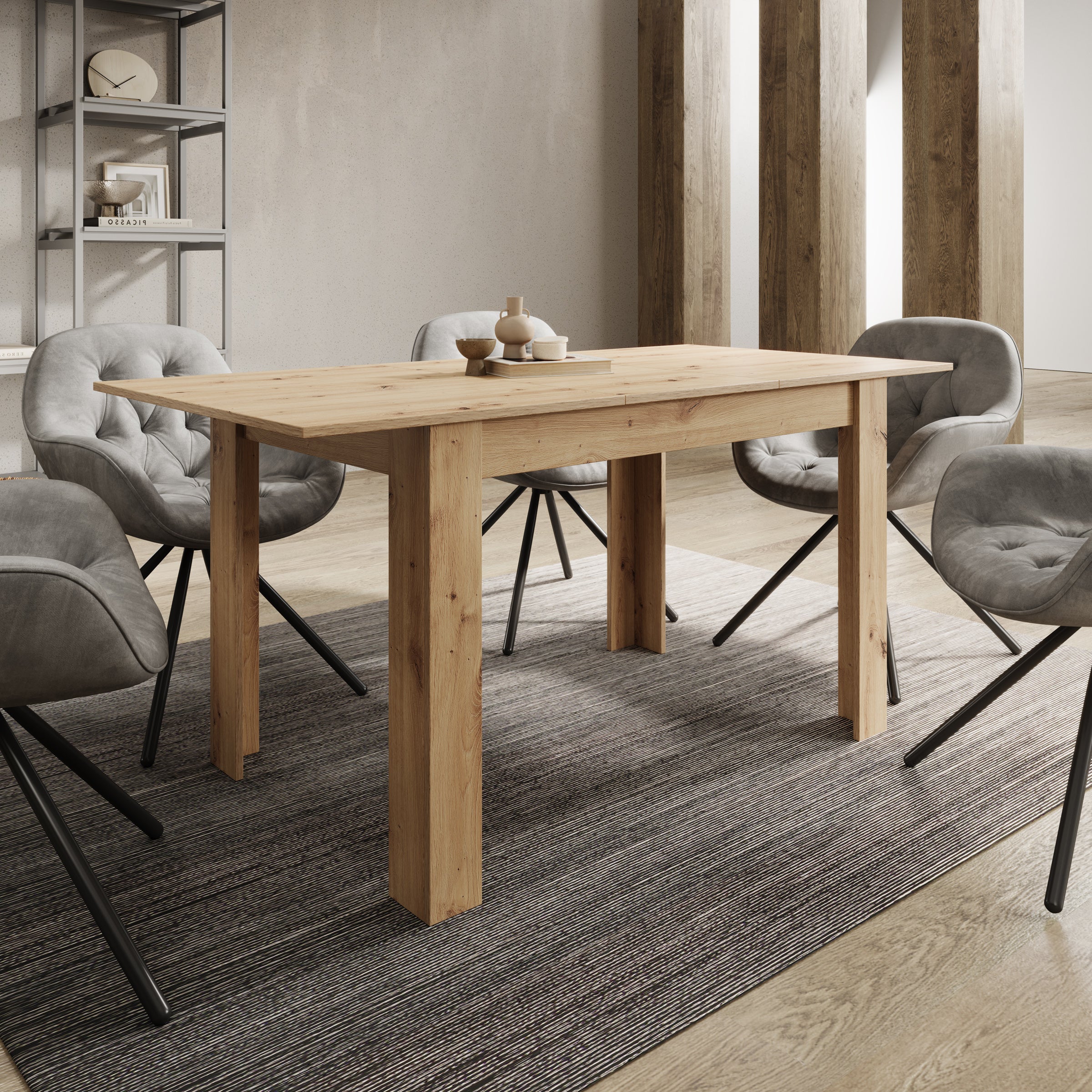 Haverford - Eetkamertafel - Eikenpatroon - 120x80x76cm