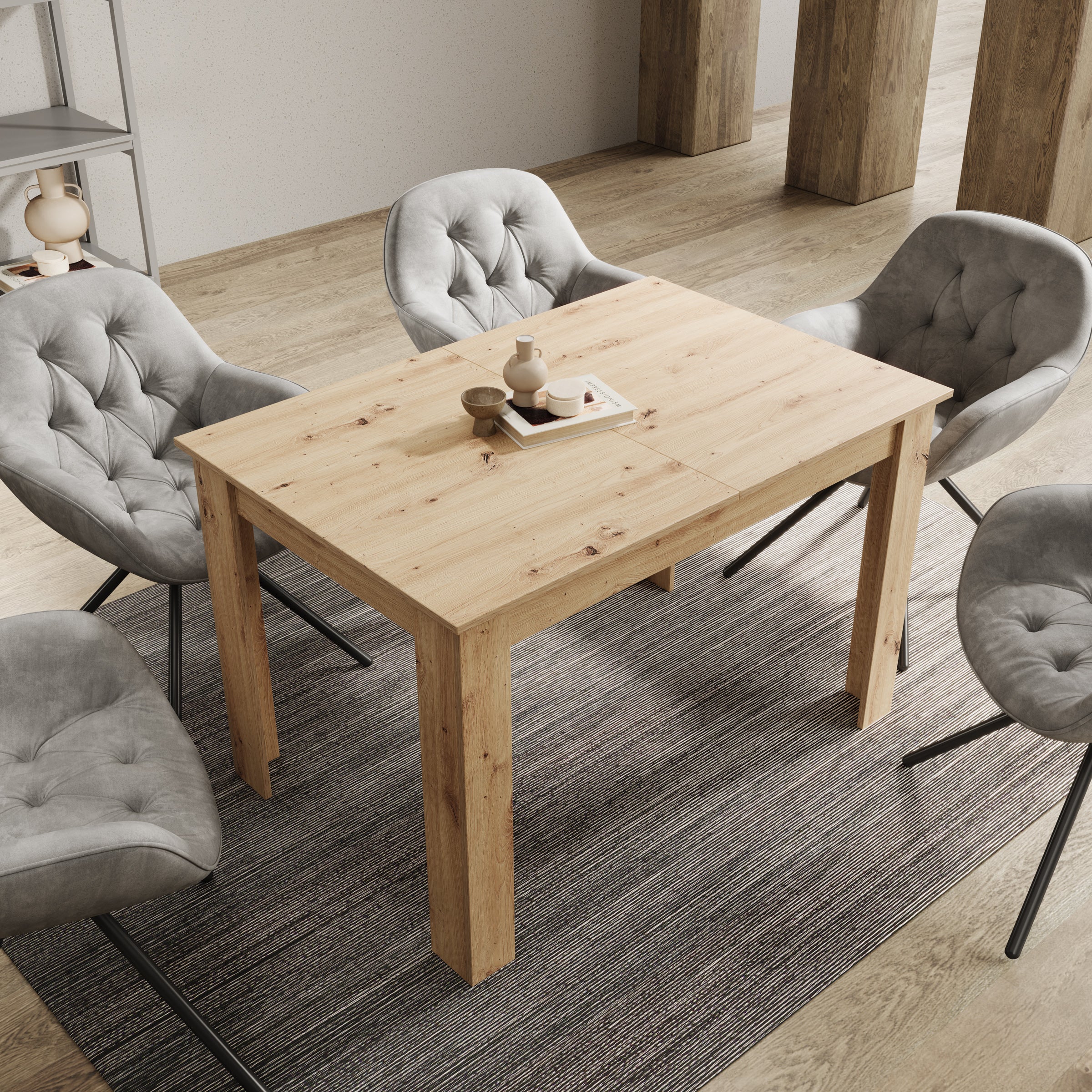 Haverford - Eetkamertafel - Eikenpatroon - 120x80x76cm