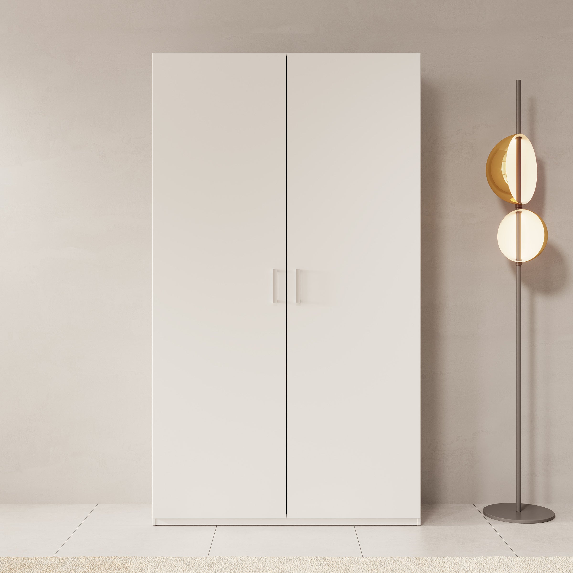 Havron - Kledingkast 2 deurs - Wit - 120x42x211 cm