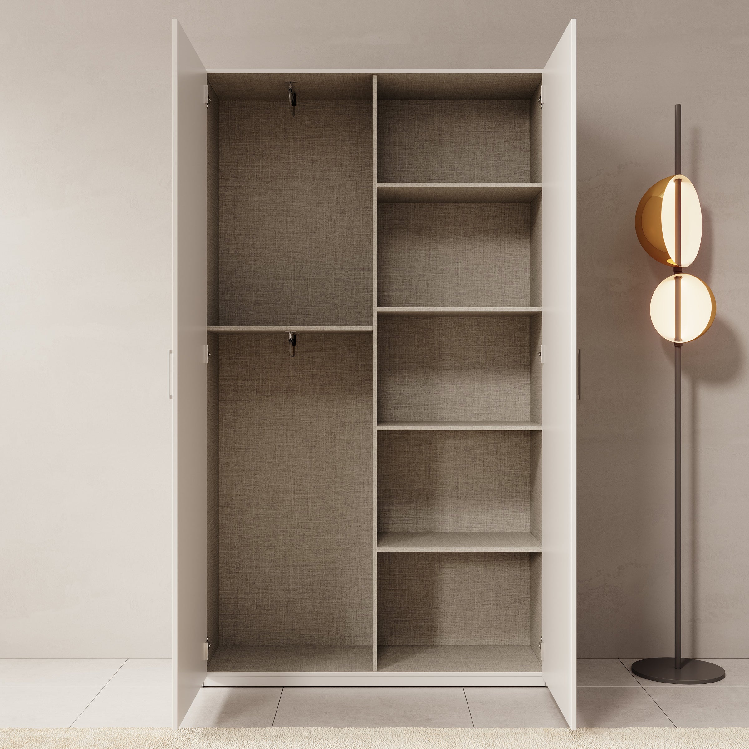 Havron - Kledingkast 2 deurs - Wit - 120x42x211 cm