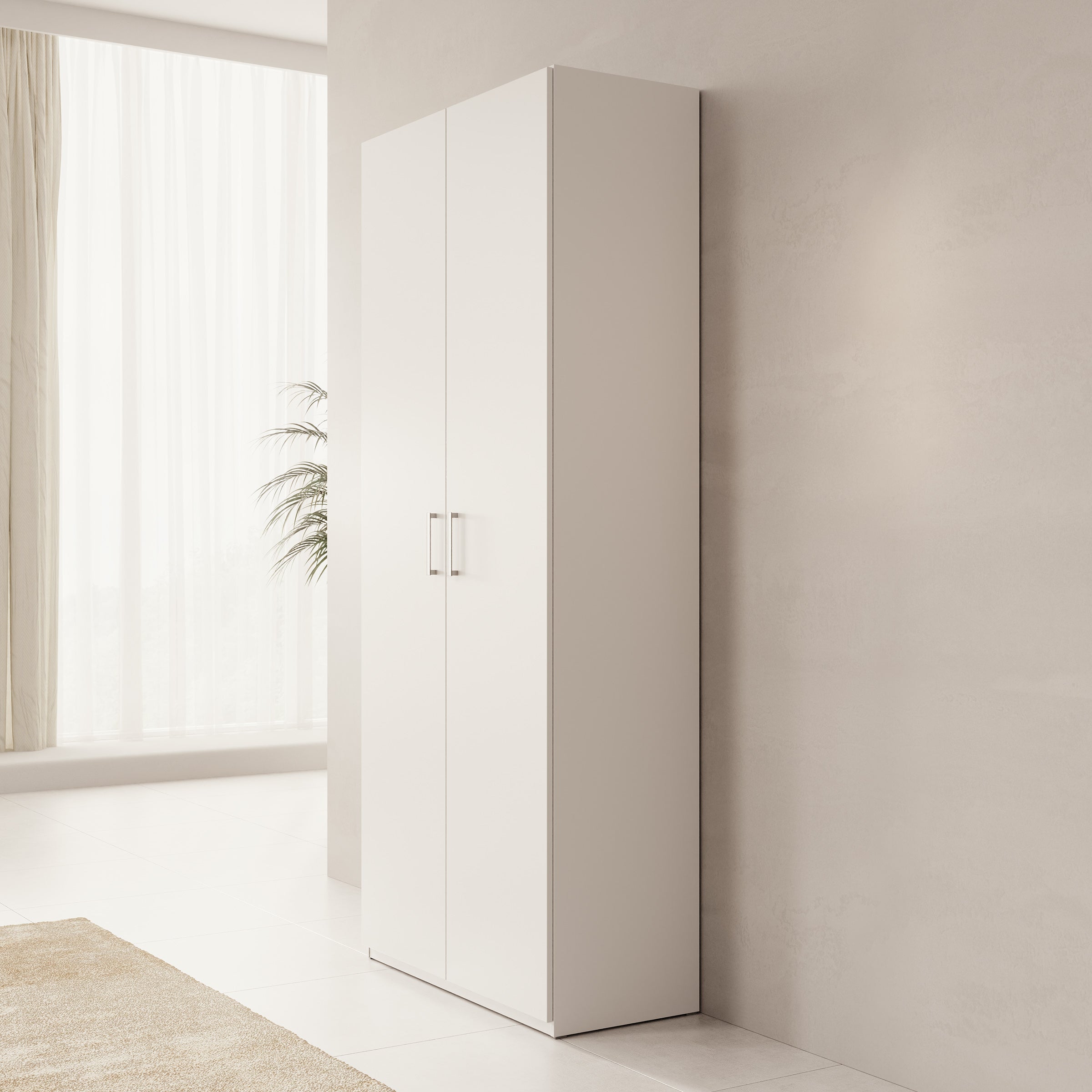 Havron - Kledingkast 2 deurs - Wit - 89x42x211 cm