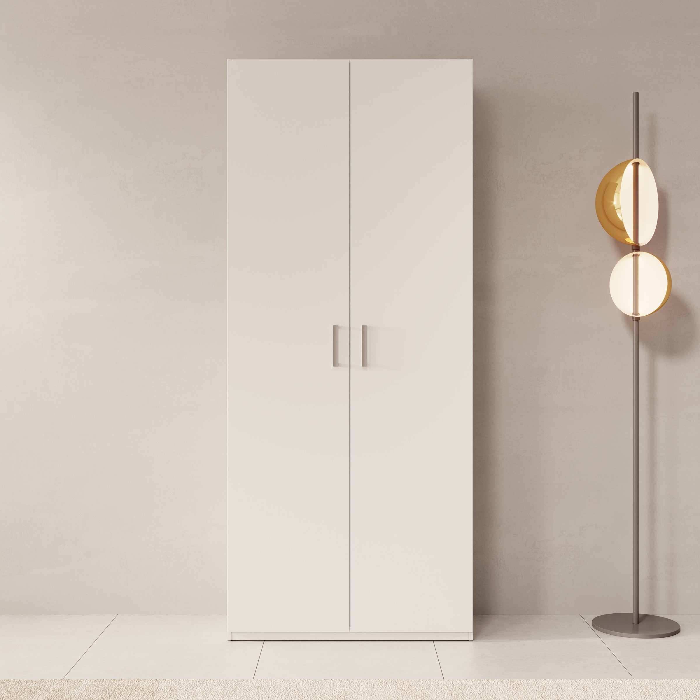 Havron - Kledingkast 2 deurs - Wit - 89x42x211 cm