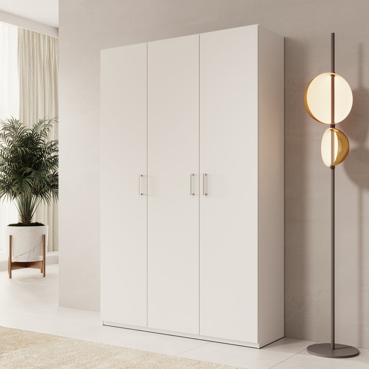 Havron - Kledingkast 3 deurs - Wit - 133x42x211 cm