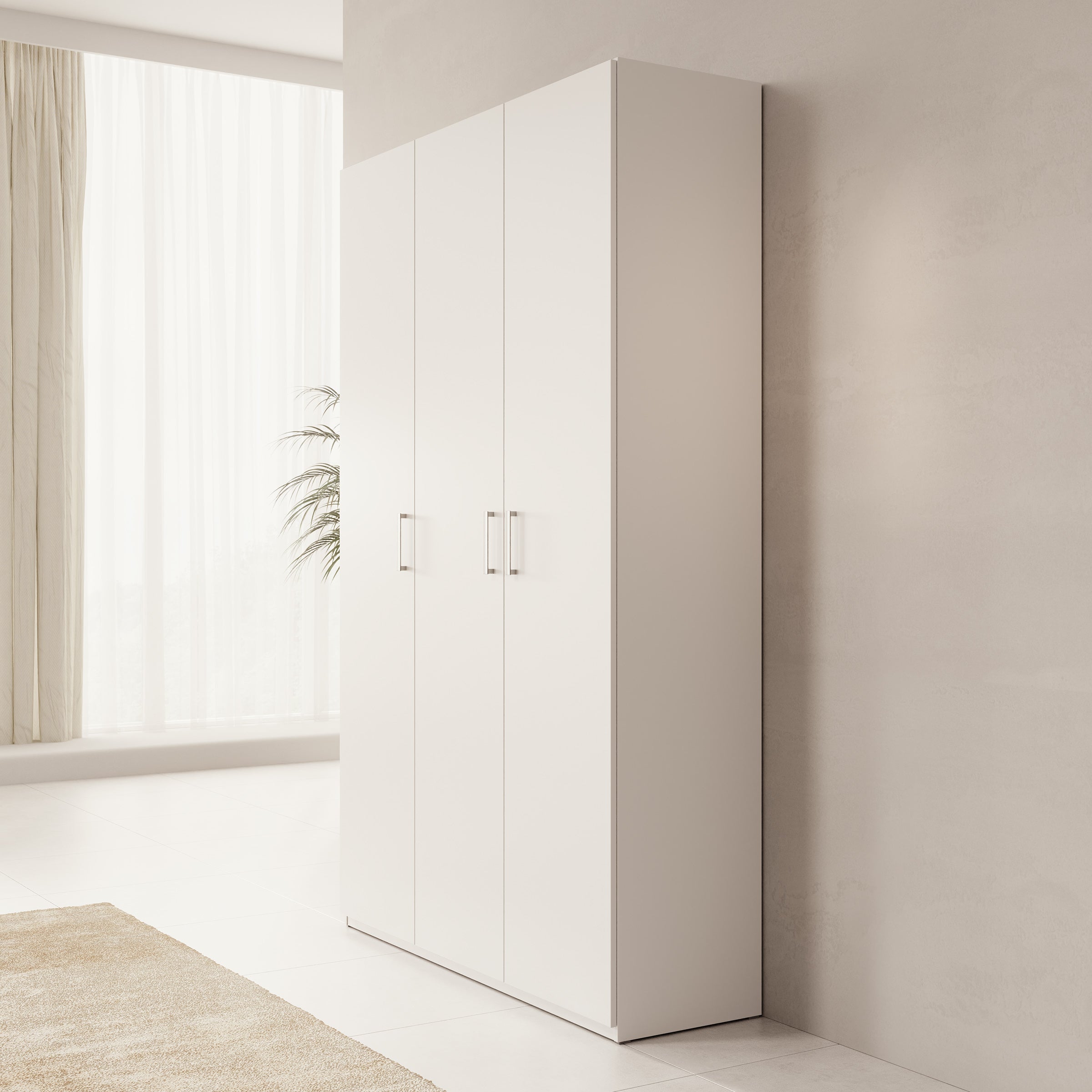 Havron - Kledingkast 3 deurs - Wit - 133x42x211 cm