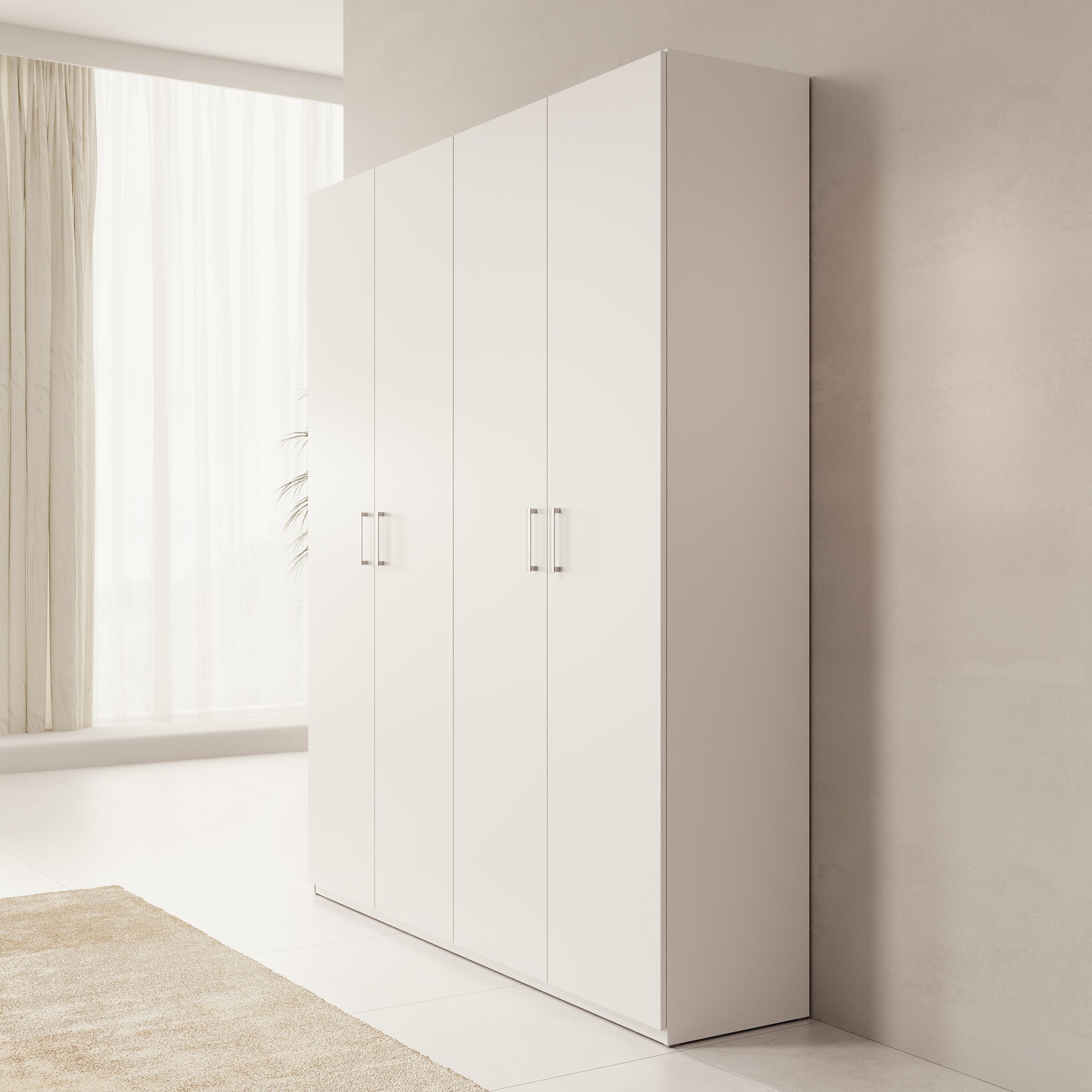 Havron - Kledingkast 4 deurs - Wit - 178x42x211 cm