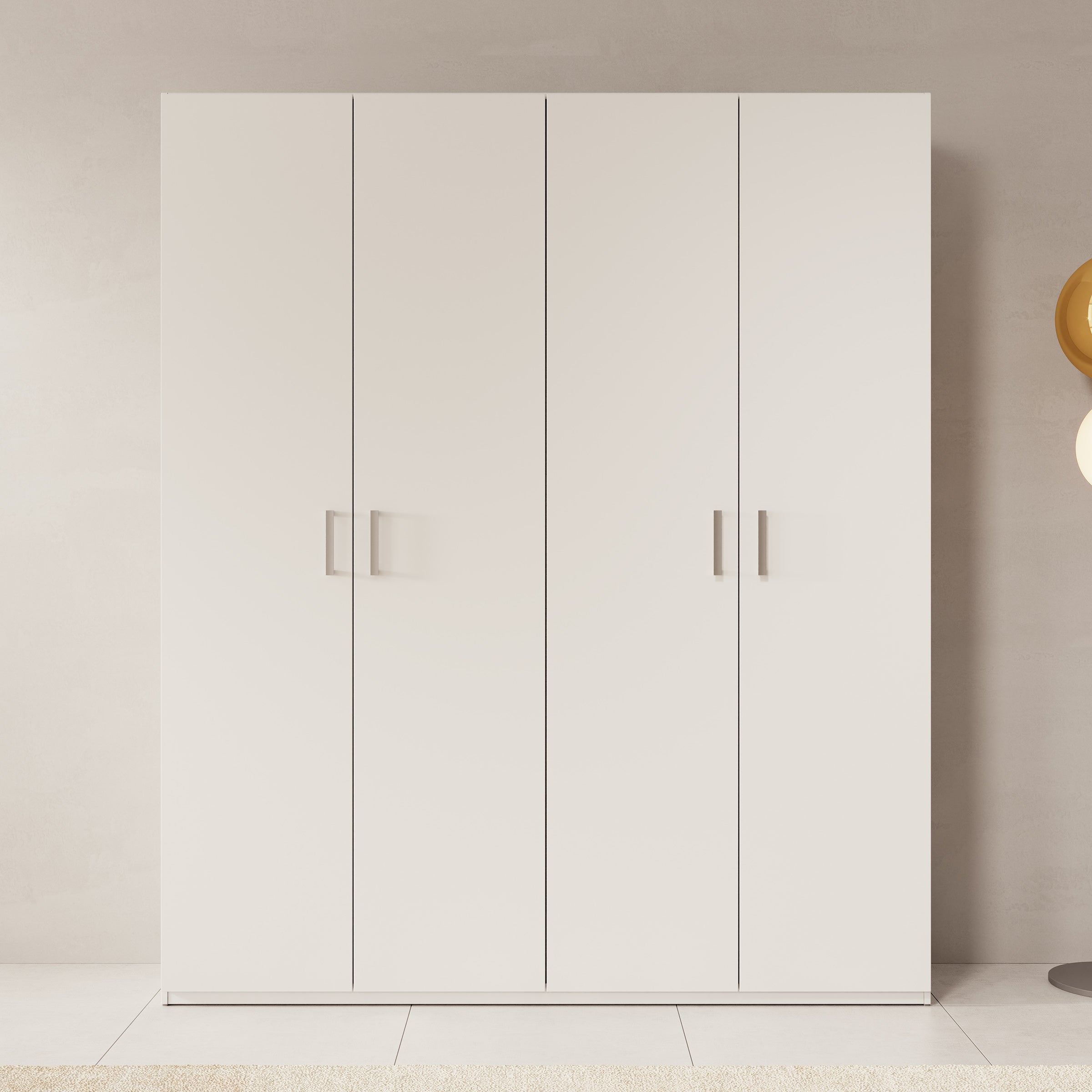 Havron - Kledingkast 4 deurs - Wit - 178x42x211 cm