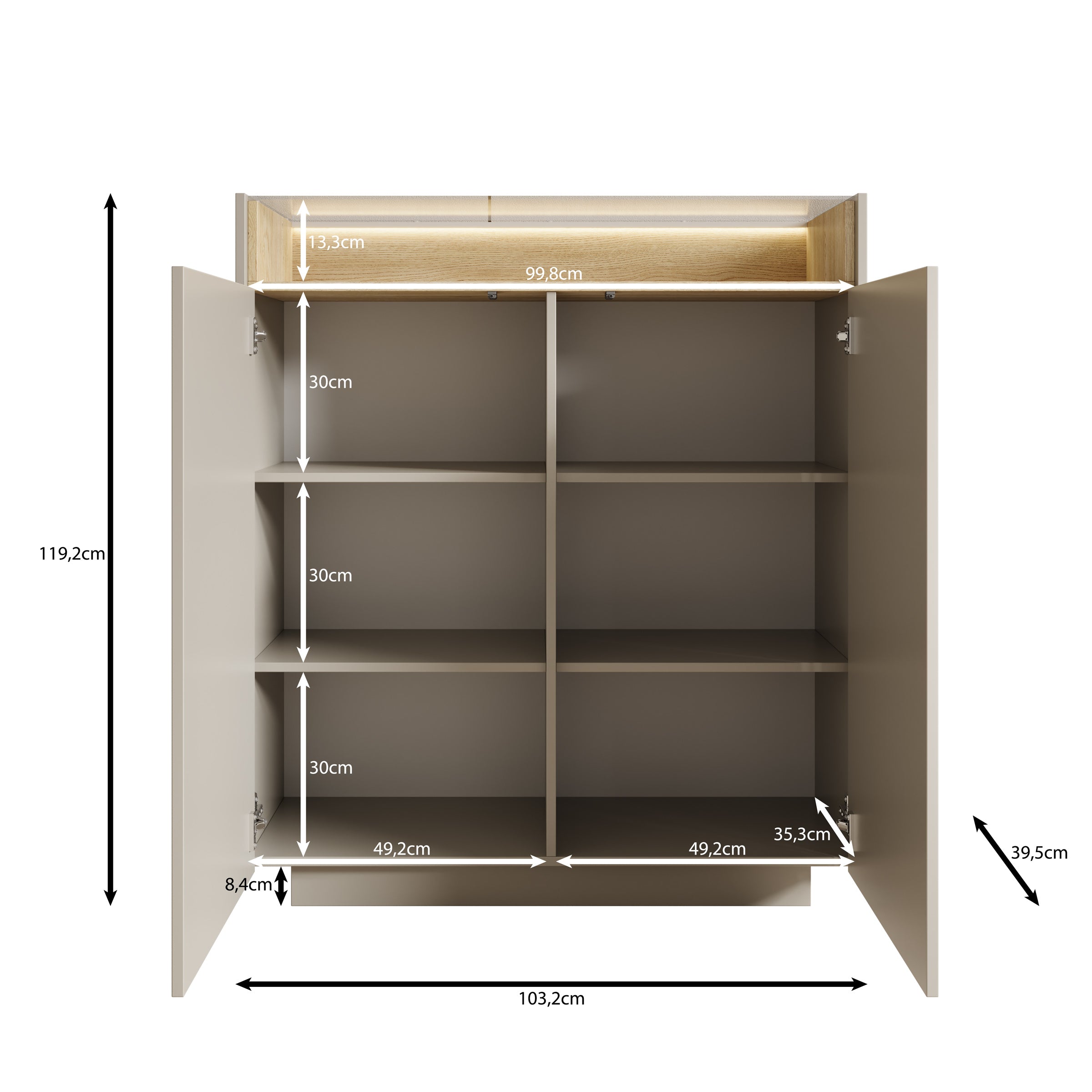 Heath - Dressoir - Beige - 103x40x119 cm
