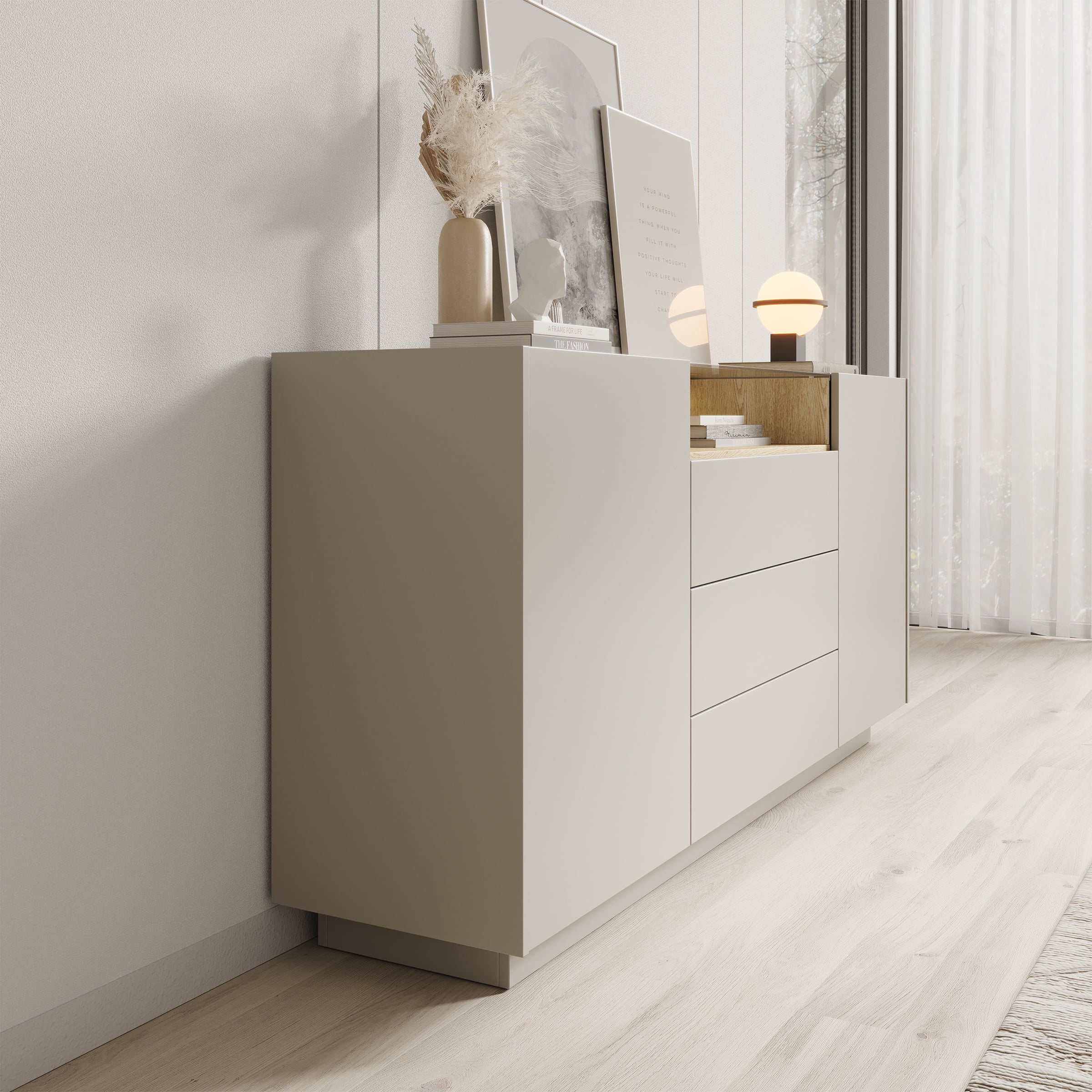 Heath - Dressoir - Beige - 176x40x83 cm