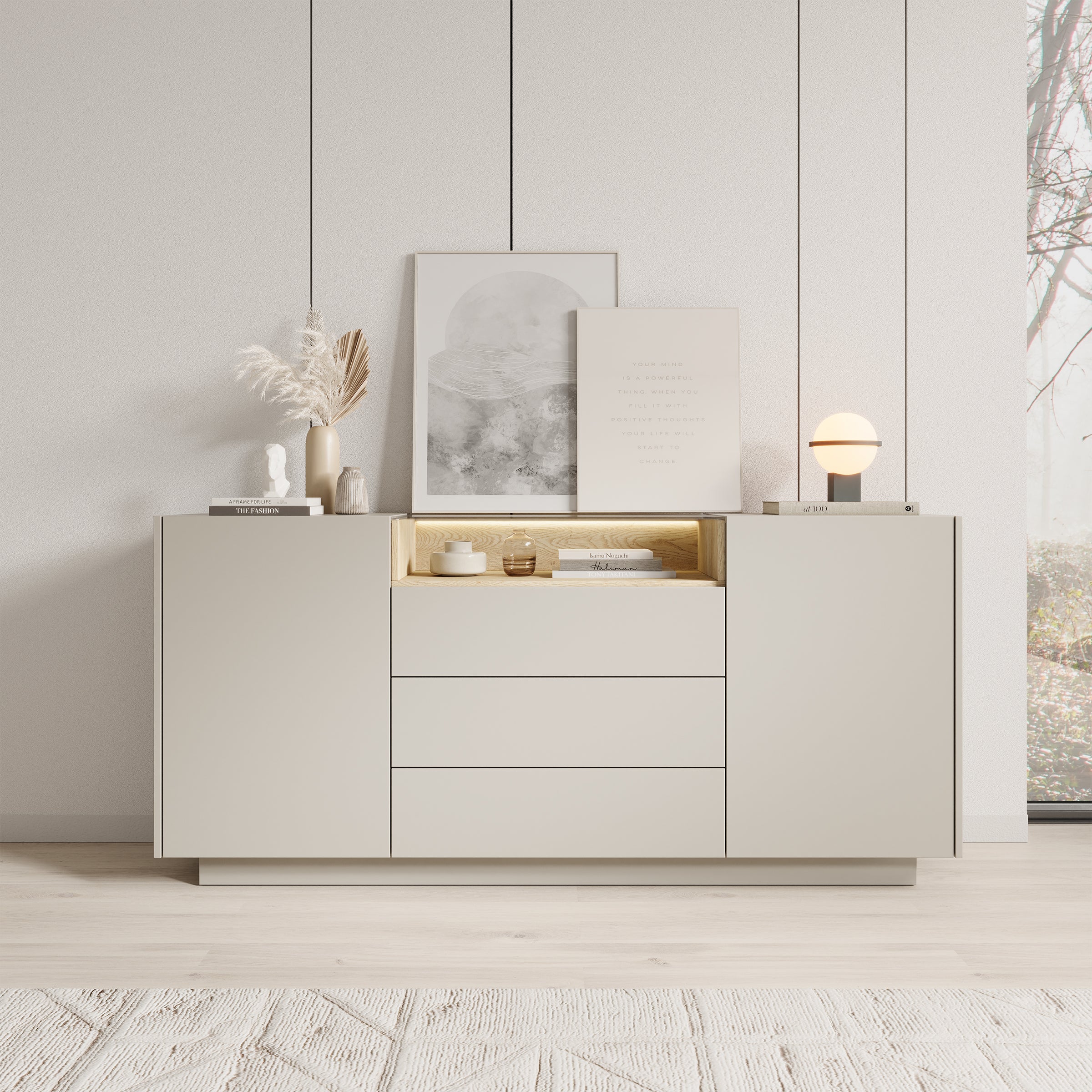 Heath - Dressoir - Beige - 176x40x83 cm