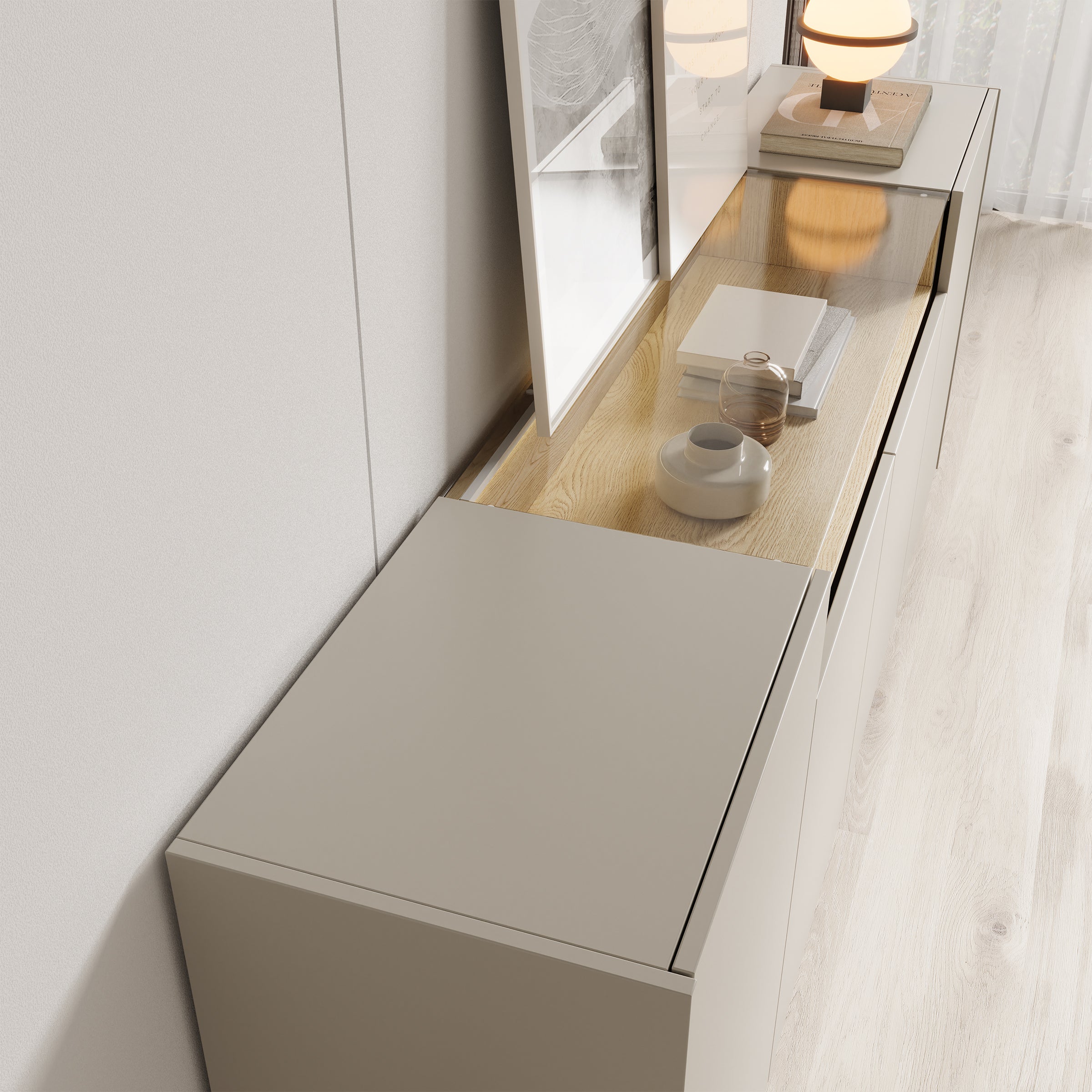 Heath - Dressoir - Beige - 203x40x83 cm