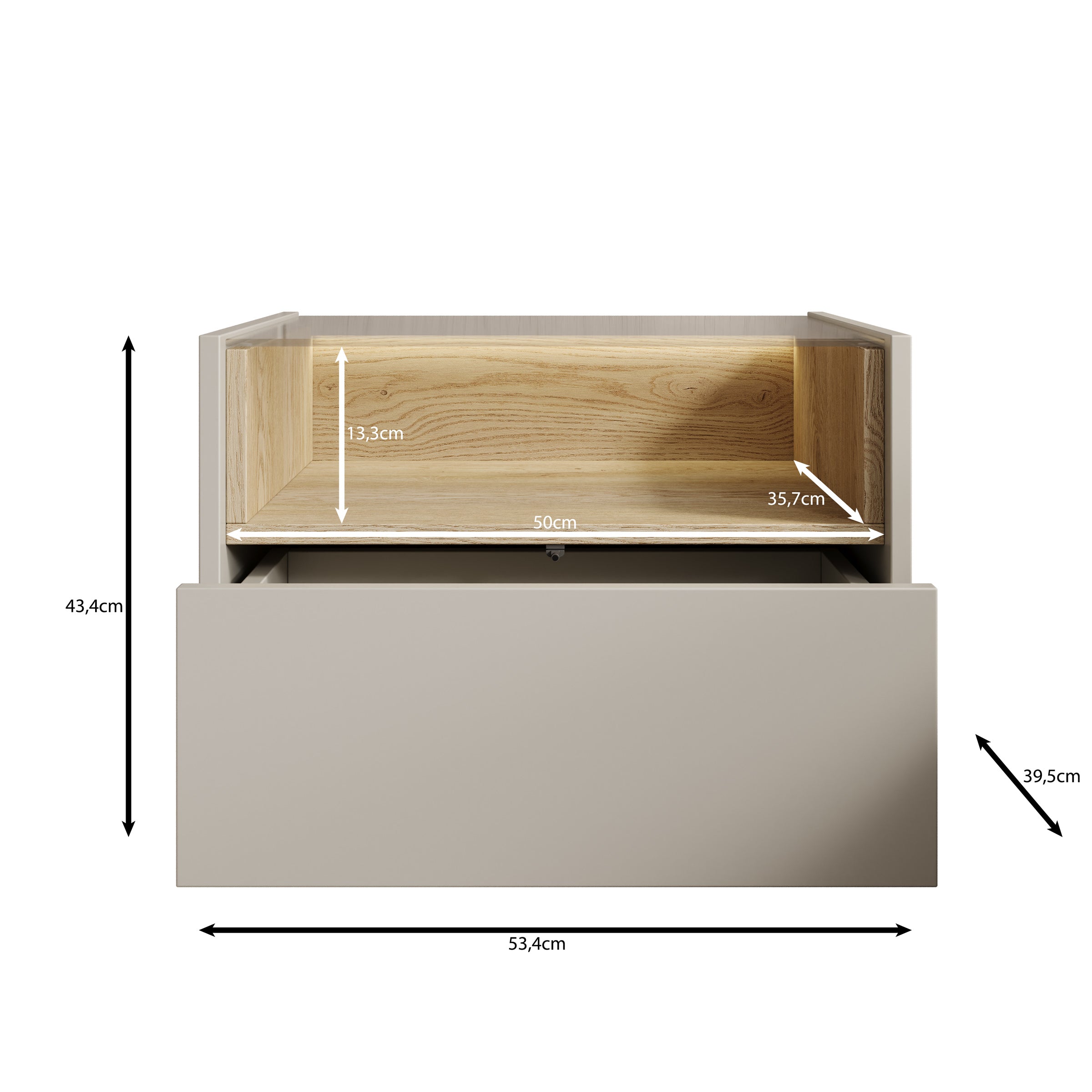 Heath - Nachtkastje - Beige - 43x40x43 cm
