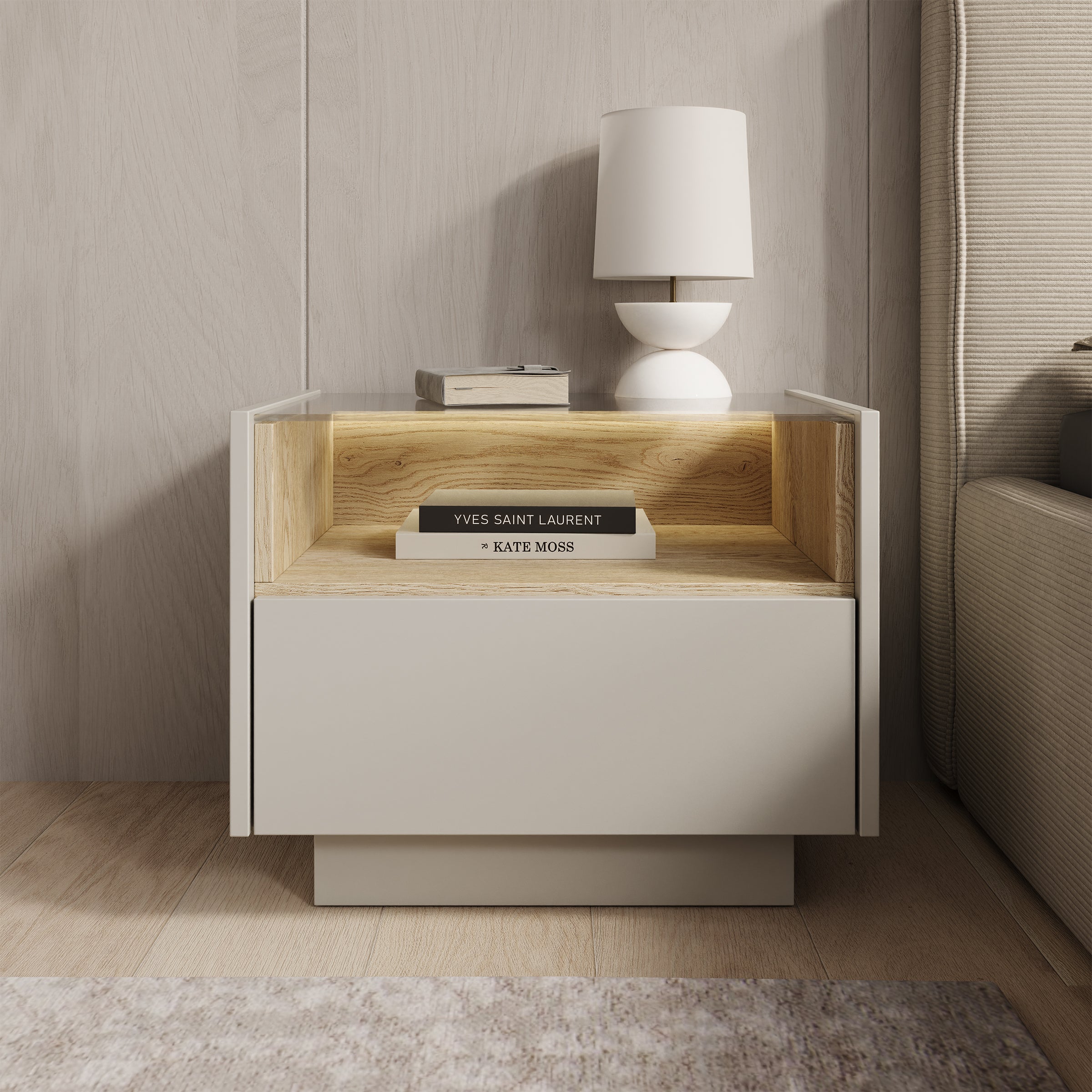 Heath - Nachtkastje - Beige - 43x40x43 cm