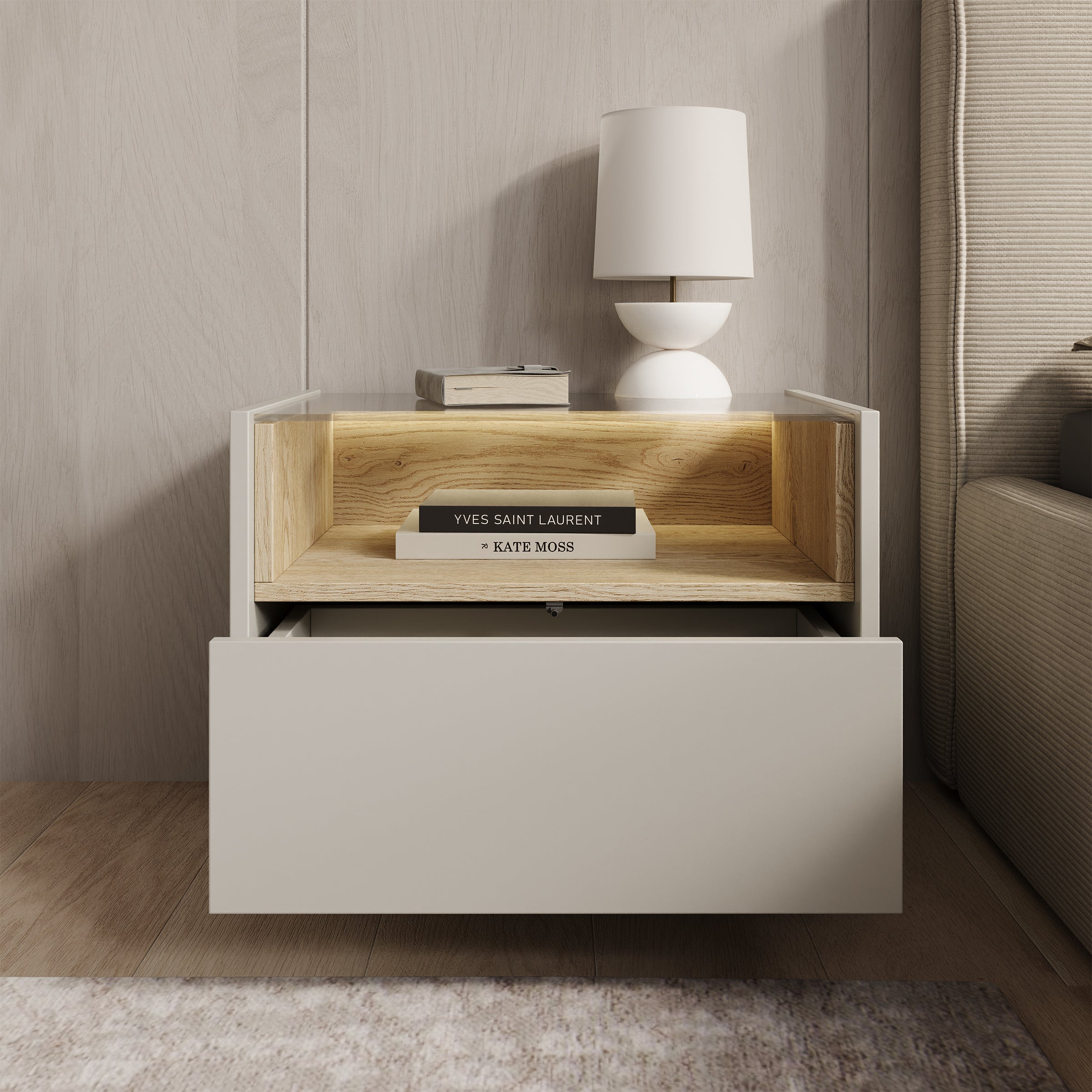 Heath - Nachtkastje - Beige - 43x40x43 cm