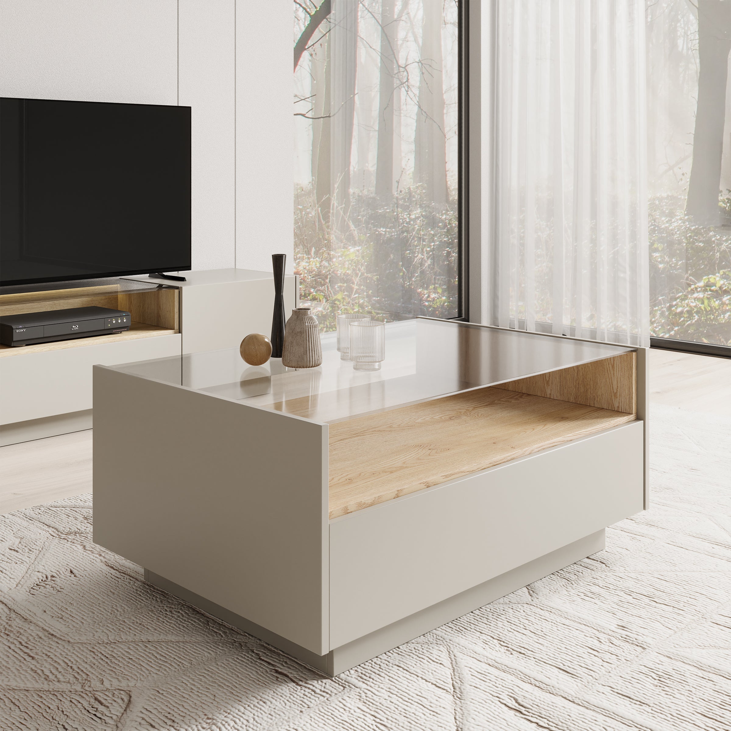 Heath - Salontafel - Beige - 96x67x43 cm