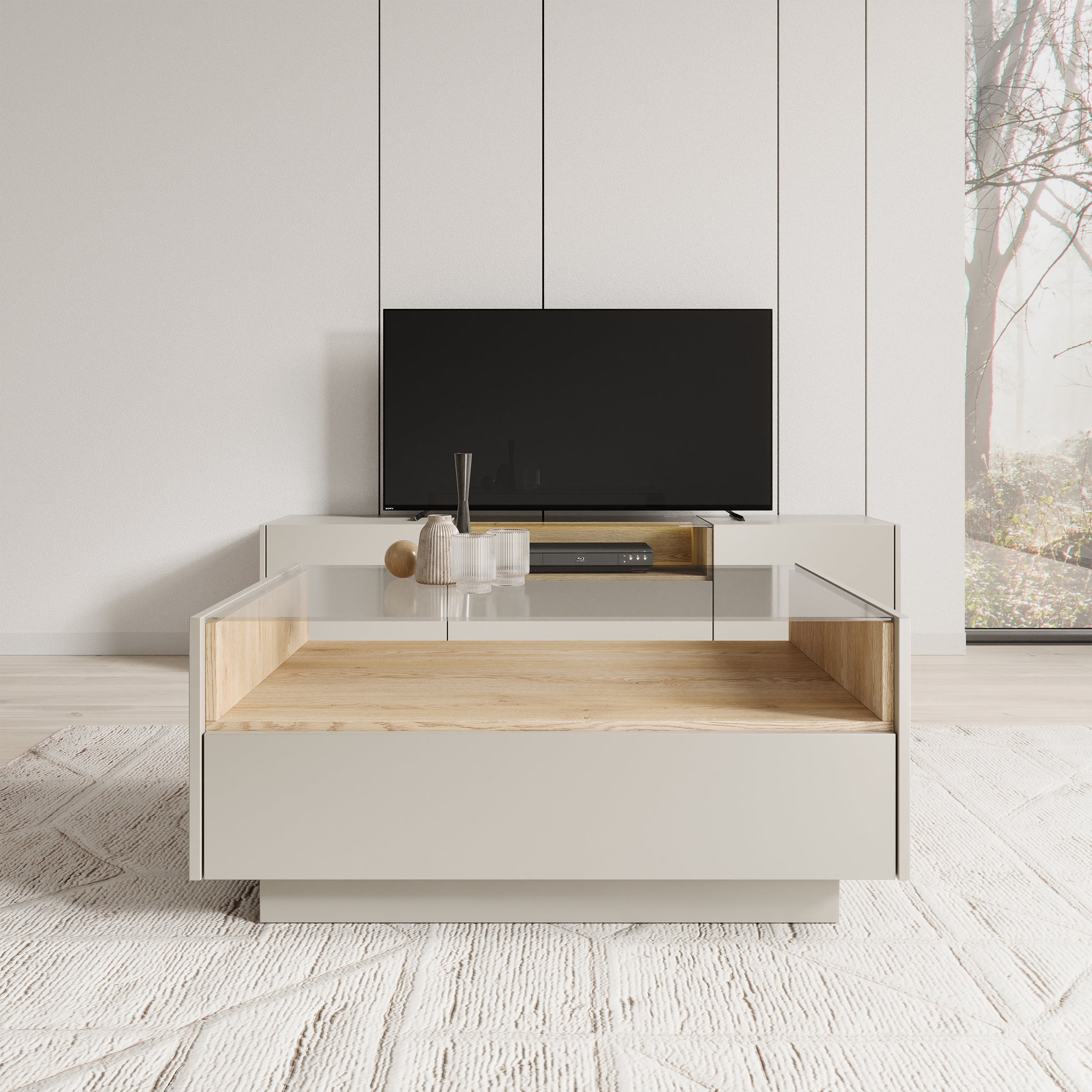 Heath - Salontafel - Beige - 96x67x43 cm