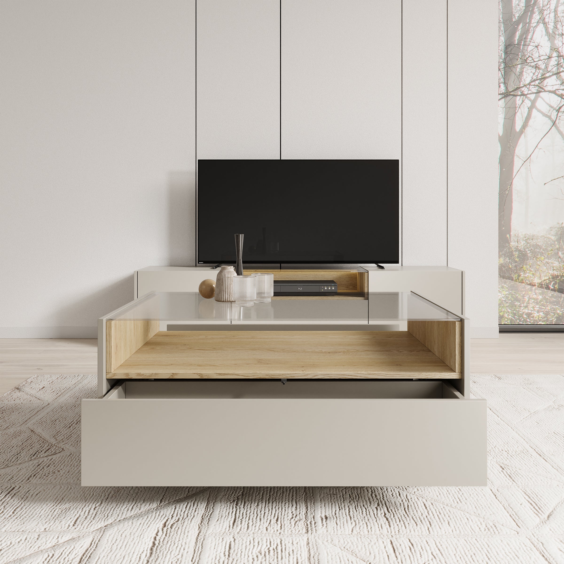 Heath - Salontafel - Beige - 96x67x43 cm