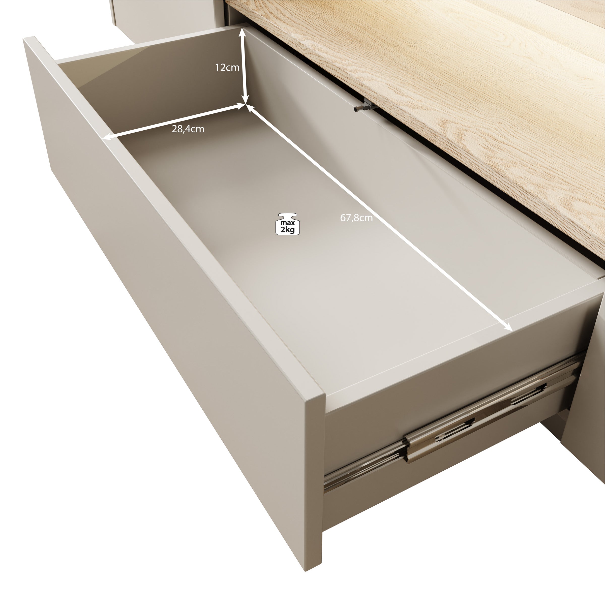 Heath - TV-Meubel - Beige - 176x40x43 cm