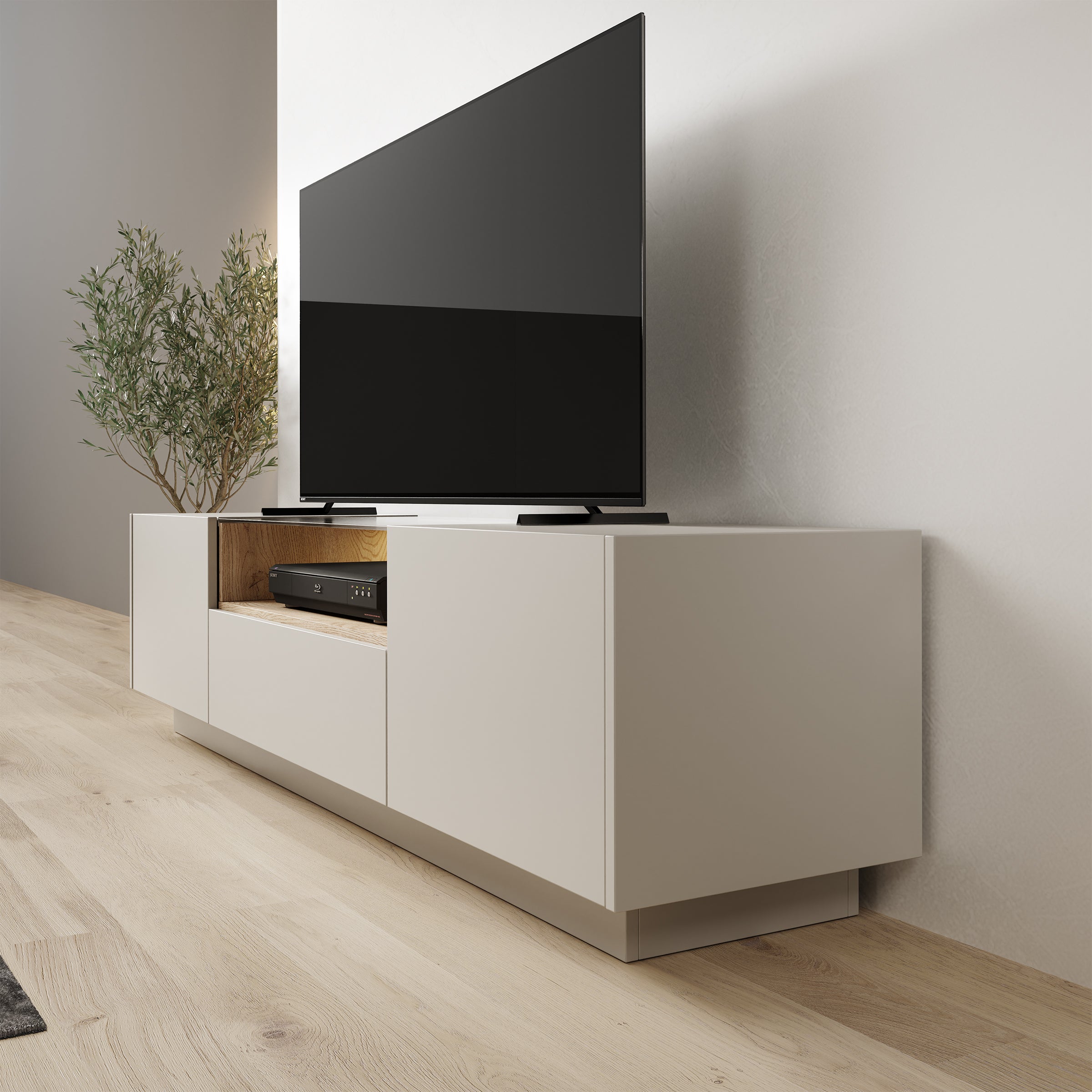Heath - TV-Meubel - Beige - 176x40x43 cm