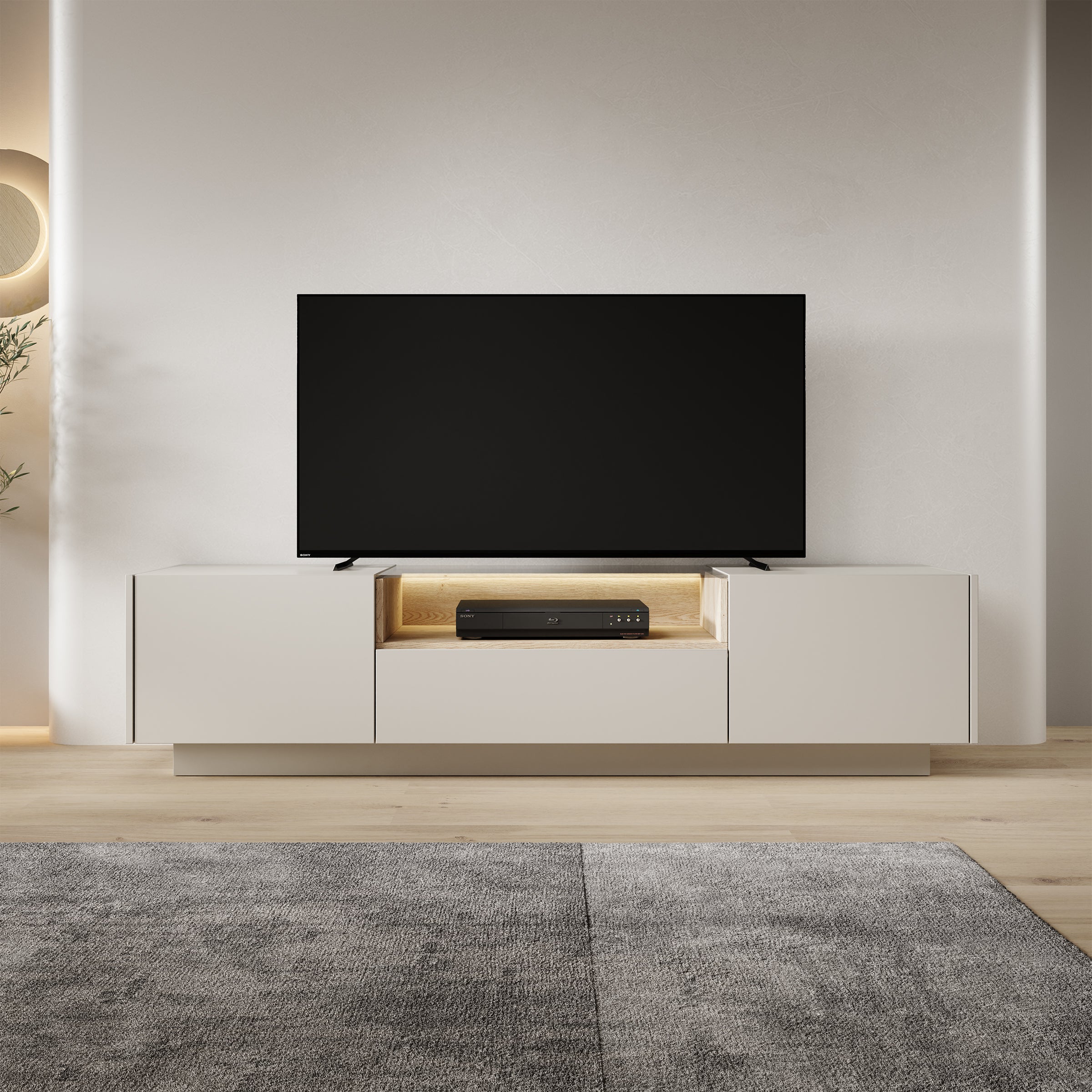 Heath - TV-Meubel - Beige - 176x40x43 cm
