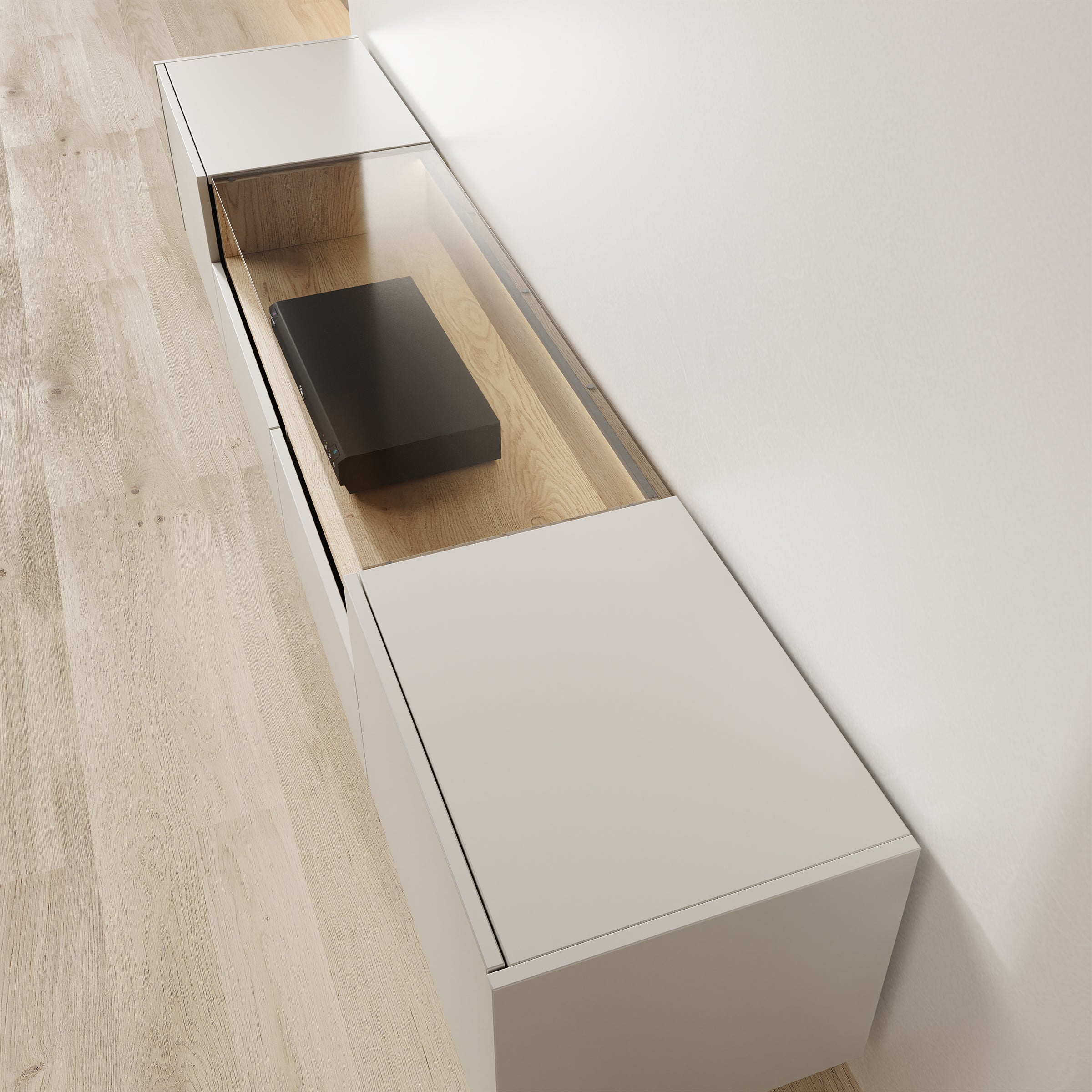 Heath - TV-Meubel - Beige - 203x40x43 cm